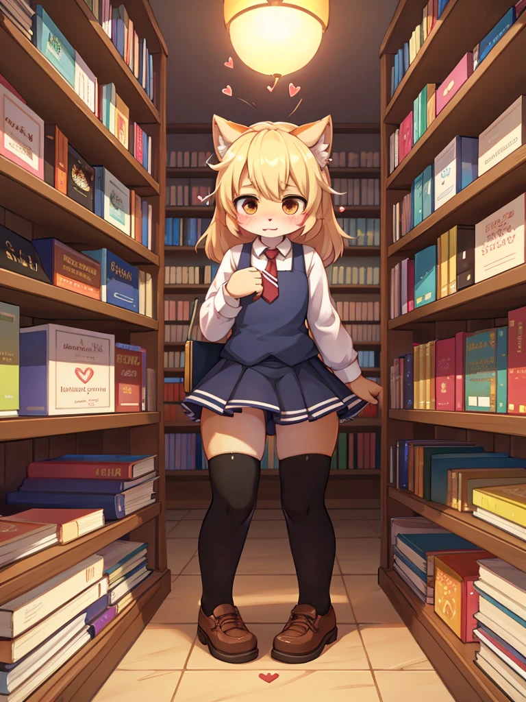 Bookstore , girl , (curtsy) , My heart is pounding , pee , (legs apart:0.3)