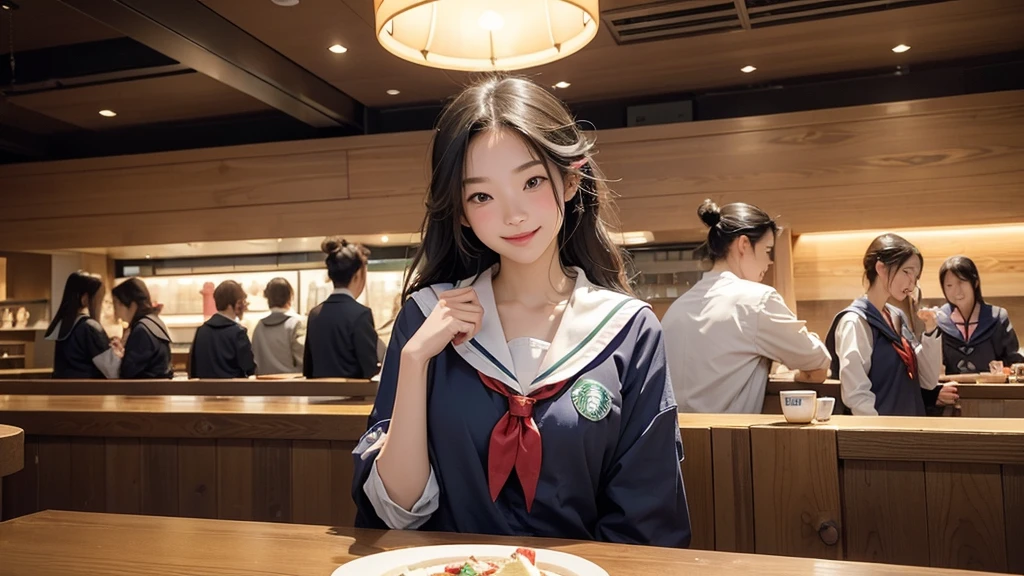 (((((((Junior high school girl in sailor suit)))))))
(((((お洒落でcuteInside the Starbucks store)))))
8K、RAW Photos、Highest quality、Super detailed、Super Resolution、Ultra HD、8K壁紙、Amazing details
(((((((Inside the Starbucks store)))))))、((((((Sit down and eat cake、Drink Starbucks coffee、smile))))))、((Heart Necklace))
Modern and sleek design:Interior design using natural materials、Many of the designs are warm and made using wood and metal.。
Large windows:自然光をたっぷり取り入れるためのLarge windowsがあり、Providing a bright and open space。
Green Interior:Potted plants are effectively placed、It creates a relaxing atmosphere。
artwork:Works by local artists、Starbucks-related art on display。
Cozy seating:Cushioned chairs and sofas、Bar sheet etc.、A variety of seating options available。
Open kitchen area:Being able to see how drinks and food are made、We provide peace of mind and transparency。
Unique lighting:Antique lamps and chandeliers、Modern lighting fixtures are used。
Comfortable background music:Relaxing music is playing、A comfortable space is provided。
Wide々Table space:一人でもグループでも使いやすいWide々There is a table with。
Community Table:There is a large table where you can socialize with other customers.。
Seasonal decorations:The decorations are themed according to the season.。
Design with a local feel:The design incorporates the local culture and characteristics.。
Fragrance production:コーヒーの香りが店内にWideがり、A space that satisfies the five senses has been created.。
Conversation with a barista:フレンドリーなConversation with a baristaが楽しめるカウンターエリアがあります。
8K、RAW Photos、Highest quality、masterpiece:1.2、Super detailed、Super Resolution、Ultra HD、8K壁紙、Amazing details、Photorealistic:1.4、Having fun by the water、Full Body Shot、Full body photo、High-resolution RAW color photos、Professional photos、A scene full of emotion、Very detailed and beautiful、Ultra HD、8K壁紙、Amazing details、Huge file sizes、Highly detailed beautiful girls、Highly detailed face Highly detailed eyes、Extremely realistic skin、 Highly detailed fingers, Highly detailed nose, Highly detailed mouth, Perfect Anatomy, Highly detailed background, Highly detailed clothing, Teen, cute女の子, Famous Japanese Idols, cute, Realistic body, Slender, White skin, Glowing Skin, Slim body, Realistic Face, Delicate eyes, double eyelid,