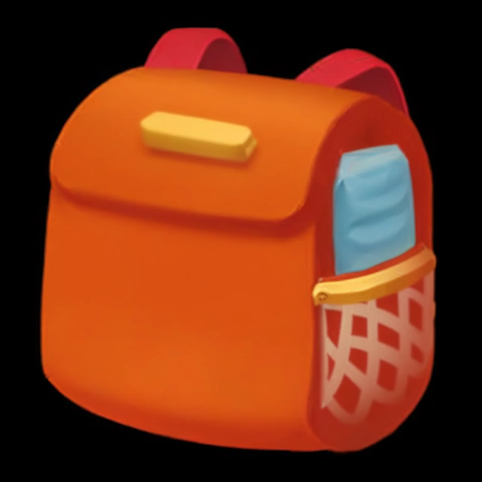 there is a small orange 背Bag with a blue top, school Bag, Bag, 背Bag, a 背Bag, game icon, game icon asset, app icon, icon, 3 d icon for mobile game, game icon stylized, game, detailed », image, thing, rpg thing, student, detailed!, Bags, ios, game pack, video game thing, handBag