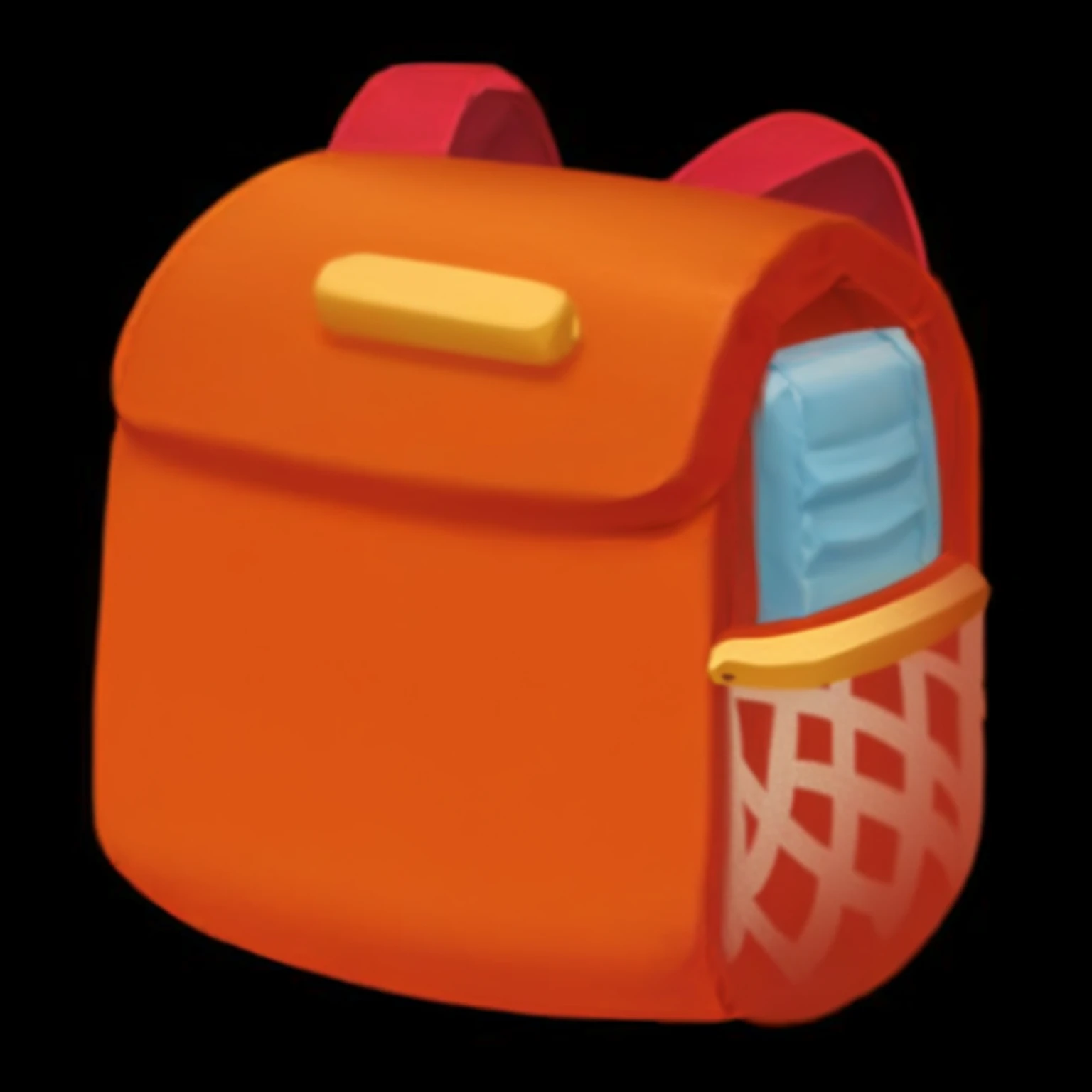 there is a small orange 背Bag with a blue top, school Bag, Bag, 背Bag, a 背Bag, game icon, game icon asset, app icon, icon, 3 d icon for mobile game, game icon stylized, game, detailed », image, thing, rpg thing, student, detailed!, Bags, ios, game pack, video game thing, handBag