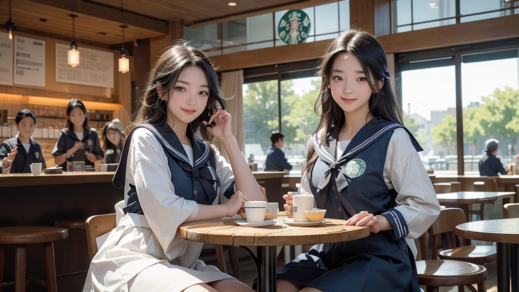 (((((((Junior high school girl in sailor suit)))))))
(((((お洒落でcuteInside the Starbucks store)))))
8K、RAW Photos、Highest quality、Super detailed、Super Resolution、Ultra HD、8K壁紙、Amazing details
(((((((Inside the Starbucks store)))))))、((((((Sit down and eat cake、Drink Starbucks coffee、smile))))))、((Heart Necklace))
Modern and sleek design:Interior design using natural materials、Many of the designs are warm and made using wood and metal.。
Large windows:自然光をたっぷり取り入れるためのLarge windowsがあり、Providing a bright and open space。
Green Interior:Potted plants are effectively placed、It creates a relaxing atmosphere。
artwork:Works by local artists、Starbucks-related art on display。
Cozy seating:Cushioned chairs and sofas、Bar sheet etc.、A variety of seating options available。
Open kitchen area:Being able to see how drinks and food are made、We provide peace of mind and transparency。
Unique lighting:Antique lamps and chandeliers、Modern lighting fixtures are used。
Comfortable background music:Relaxing music is playing、A comfortable space is provided。
Wide々Table space:一人でもグループでも使いやすいWide々There is a table with。
Community Table:There is a large table where you can socialize with other customers.。
Seasonal decorations:The decorations are themed according to the season.。
Design with a local feel:The design incorporates the local culture and characteristics.。
Fragrance production:コーヒーの香りが店内にWideがり、A space that satisfies the five senses has been created.。
Conversation with a barista:フレンドリーなConversation with a baristaが楽しめるカウンターエリアがあります。
8K、RAW Photos、Highest quality、masterpiece:1.2、Super detailed、Super Resolution、Ultra HD、8K壁紙、Amazing details、Photorealistic:1.4、Having fun by the water、Full Body Shot、Full body photo、High-resolution RAW color photos、Professional photos、A scene full of emotion、Very detailed and beautiful、Ultra HD、8K壁紙、Amazing details、Huge file sizes、Highly detailed beautiful girls、Highly detailed face Highly detailed eyes、Extremely realistic skin、 Highly detailed fingers, Highly detailed nose, Highly detailed mouth, Perfect Anatomy, Highly detailed background, Highly detailed clothing, Teen, cute女の子, Famous Japanese Idols, cute, Realistic body, Slender, White skin, Glowing Skin, Slim body, Realistic Face, Delicate eyes, double eyelid,
