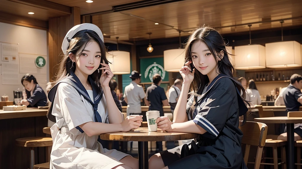 (((((((Junior high school girl in sailor suit)))))))
(((((お洒落でcuteInside the Starbucks store)))))
8K、RAW Photos、Highest quality、Super detailed、Super Resolution、Ultra HD、8K壁紙、Amazing details
(((((((Inside the Starbucks store)))))))、((((((Sit down and eat cake、Drink Starbucks coffee、smile))))))、((Heart Necklace))
Modern and sleek design:Interior design using natural materials、Many of the designs are warm and made using wood and metal.。
Large windows:自然光をたっぷり取り入れるためのLarge windowsがあり、Providing a bright and open space。
Green Interior:Potted plants are effectively placed、It creates a relaxing atmosphere。
artwork:Works by local artists、Starbucks-related art on display。
Cozy seating:Cushioned chairs and sofas、Bar sheet etc.、A variety of seating options available。
Open kitchen area:Being able to see how drinks and food are made、We provide peace of mind and transparency。
Unique lighting:Antique lamps and chandeliers、Modern lighting fixtures are used。
Comfortable background music:Relaxing music is playing、A comfortable space is provided。
Wide々Table space:一人でもグループでも使いやすいWide々There is a table with。
Community Table:There is a large table where you can socialize with other customers.。
Seasonal decorations:The decorations are themed according to the season.。
Design with a local feel:The design incorporates the local culture and characteristics.。
Fragrance production:コーヒーの香りが店内にWideがり、A space that satisfies the five senses has been created.。
Conversation with a barista:フレンドリーなConversation with a baristaが楽しめるカウンターエリアがあります。
8K、RAW Photos、Highest quality、masterpiece:1.2、Super detailed、Super Resolution、Ultra HD、8K壁紙、Amazing details、Photorealistic:1.4、Having fun by the water、Full Body Shot、Full body photo、High-resolution RAW color photos、Professional photos、A scene full of emotion、Very detailed and beautiful、Ultra HD、8K壁紙、Amazing details、Huge file sizes、Highly detailed beautiful girls、Highly detailed face Highly detailed eyes、Extremely realistic skin、 Highly detailed fingers, Highly detailed nose, Highly detailed mouth, Perfect Anatomy, Highly detailed background, Highly detailed clothing, , cute女の子, Famous Japanese Idols, cute, Realistic body, Slender, White skin, Glowing Skin, Slim body, Realistic Face, Delicate eyes, double eyelid,