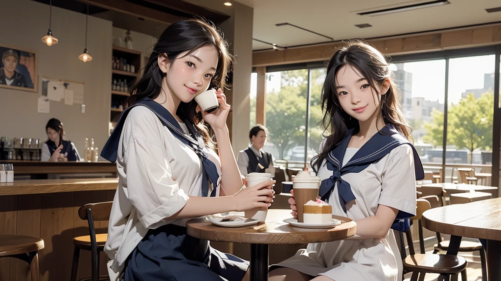 (((((((Junior high school girl in sailor suit)))))))
(((((お洒落でcuteInside the Starbucks store)))))
8K、RAW Photos、Highest quality、Super detailed、Super Resolution、Ultra HD、8K壁紙、Amazing details
(((((((Inside the Starbucks store)))))))、((((((Sit down and eat cake、Drink Starbucks coffee、smile))))))、((Heart Necklace))
Modern and sleek design:Interior design using natural materials、Many of the designs are warm and made using wood and metal.。
Large windows:自然光をたっぷり取り入れるためのLarge windowsがあり、Providing a bright and open space。
Green Interior:Potted plants are effectively placed、It creates a relaxing atmosphere。
artwork:Works by local artists、Starbucks-related art on display。
Cozy seating:Cushioned chairs and sofas、Bar sheet etc.、A variety of seating options available。
Open kitchen area:Being able to see how drinks and food are made、We provide peace of mind and transparency。
Unique lighting:Antique lamps and chandeliers、Modern lighting fixtures are used。
Comfortable background music:Relaxing music is playing、A comfortable space is provided。
Wide々Table space:一人でもグループでも使いやすいWide々There is a table with。
Community Table:There is a large table where you can socialize with other customers.。
Seasonal decorations:The decorations are themed according to the season.。
Design with a local feel:The design incorporates the local culture and characteristics.。
Fragrance production:コーヒーの香りが店内にWideがり、A space that satisfies the five senses has been created.。
Conversation with a barista:フレンドリーなConversation with a baristaが楽しめるカウンターエリアがあります。
8K、RAW Photos、Highest quality、masterpiece:1.2、Super detailed、Super Resolution、Ultra HD、8K壁紙、Amazing details、Photorealistic:1.4、Having fun by the water、Full Body Shot、Full body photo、High-resolution RAW color photos、Professional photos、A scene full of emotion、Very detailed and beautiful、Ultra HD、8K壁紙、Amazing details、Huge file sizes、Highly detailed beautiful girls、Highly detailed face Highly detailed eyes、Extremely realistic skin、 Highly detailed fingers, Highly detailed nose, Highly detailed mouth, Perfect Anatomy, Highly detailed background, Highly detailed clothing, , cute女の子, Famous Japanese Idols, cute, Realistic body, Slender, White skin, Glowing Skin, Slim body, Realistic Face, Delicate eyes, double eyelid,