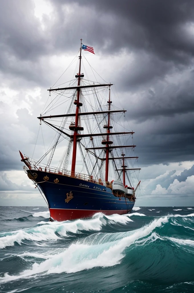 Anchor of Love: An image of a ship in a storm with a heart shaped anchor, representing stability and love.