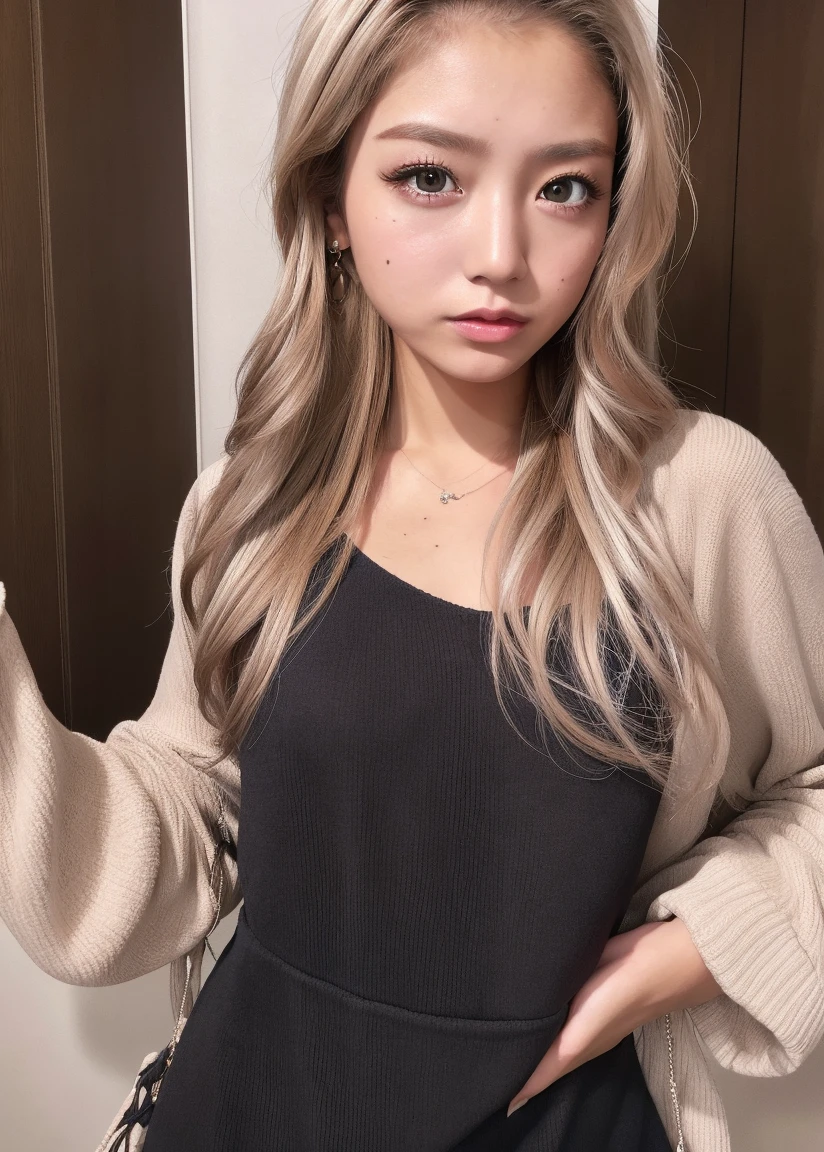 masterpiece、Highest quality、Ultra-high resolution、(Real as in the picture 1.4)Superior、Asian、(Brown people)、Dark Skin、Blonde、One Girl、Hmph,Casual Dresses、Tokyo