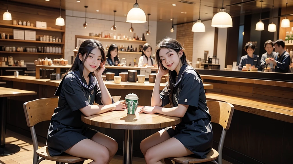 (((((((Junior high school girl in sailor suit)))))))
(((((お洒落でcuteInside the Starbucks store)))))
8K、RAW Photos、Highest quality、Super detailed、Super Resolution、Ultra HD、8K壁紙、Amazing details
(((((((Inside the Starbucks store)))))))、((((((Sit down and eat cake、Drink Starbucks coffee、smile))))))、((Heart Necklace))
Modern and sleek design:Interior design using natural materials、Many of the designs are warm and made using wood and metal.。
Large windows:自然光をたっぷり取り入れるためのLarge windowsがあり、Providing a bright and open space。
Green Interior:Potted plants are effectively placed、It creates a relaxing atmosphere。
artwork:Works by local artists、Starbucks-related art on display。
Cozy seating:Cushioned chairs and sofas、Bar sheet etc.、A variety of seating options available。
Open kitchen area:Being able to see how drinks and food are made、We provide peace of mind and transparency。
Unique lighting:Antique lamps and chandeliers、Modern lighting fixtures are used。
Comfortable background music:Relaxing music is playing、A comfortable space is provided。
Wide々Table space:一人でもグループでも使いやすいWide々There is a table with。
Community Table:There is a large table where you can socialize with other customers.。
Seasonal decorations:The decorations are themed according to the season.。
Design with a local feel:The design incorporates the local culture and characteristics.。
Fragrance production:コーヒーの香りが店内にWideがり、A space that satisfies the five senses has been created.。
Conversation with a barista:フレンドリーなConversation with a baristaが楽しめるカウンターエリアがあります。
8K、RAW Photos、Highest quality、masterpiece:1.2、Super detailed、Super Resolution、Ultra HD、8K壁紙、Amazing details、Photorealistic:1.4、Having fun by the water、Full Body Shot、Full body photo、High-resolution RAW color photos、Professional photos、A scene full of emotion、Very detailed and beautiful、Ultra HD、8K壁紙、Amazing details、Huge file sizes、Highly detailed beautiful girls、Highly detailed face Highly detailed eyes、Extremely realistic skin、 Highly detailed fingers, Highly detailed nose, Highly detailed mouth, Perfect Anatomy, Highly detailed background, Highly detailed clothing, , cute女の子, Famous Japanese Idols, cute, Realistic body, Slender, White skin, Glowing Skin, Slim body, Realistic Face, Delicate eyes, double eyelid,