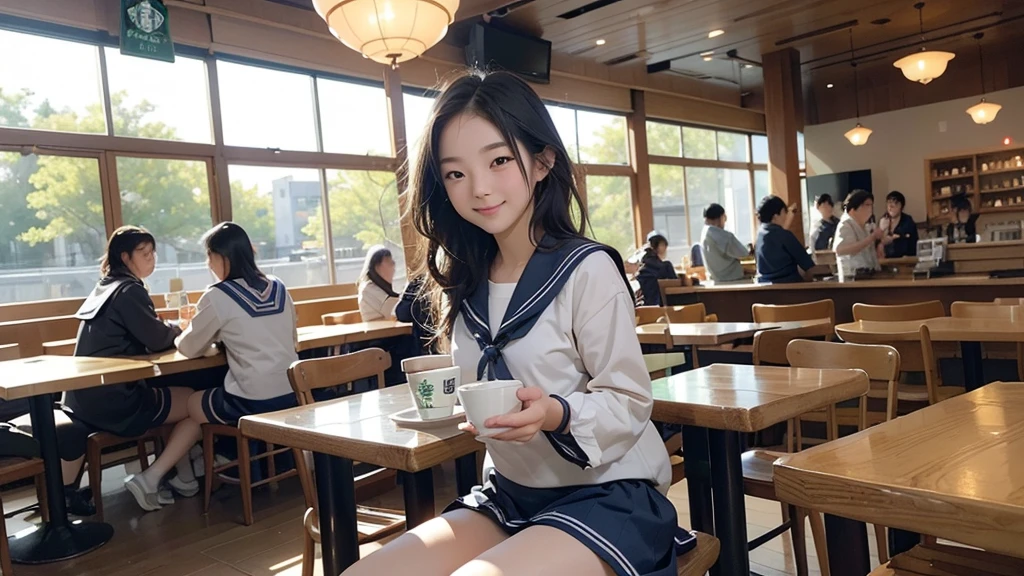 (((((((Junior high school girl in sailor suit)))))))
(((((お洒落でcuteInside the Starbucks store)))))
8K、RAW Photos、Highest quality、Super detailed、Super Resolution、Ultra HD、8K壁紙、Amazing details
(((((((Inside the Starbucks store)))))))、((((((Sit down and eat cake、Drink Starbucks coffee、smile))))))、((Heart Necklace))
Modern and sleek design:Interior design using natural materials、Many of the designs are warm and made using wood and metal.。
Large windows:自然光をたっぷり取り入れるためのLarge windowsがあり、Providing a bright and open space。
Green Interior:Potted plants are effectively placed、It creates a relaxing atmosphere。
artwork:Works by local artists、Starbucks-related art on display。
Cozy seating:Cushioned chairs and sofas、Bar sheet etc.、A variety of seating options available。
Open kitchen area:Being able to see how drinks and food are made、We provide peace of mind and transparency。
Unique lighting:Antique lamps and chandeliers、Modern lighting fixtures are used。
Comfortable background music:Relaxing music is playing、A comfortable space is provided。
Wide々Table space:一人でもグループでも使いやすいWide々There is a table with。
Community Table:There is a large table where you can socialize with other customers.。
Seasonal decorations:The decorations are themed according to the season.。
Design with a local feel:The design incorporates the local culture and characteristics.。
Fragrance production:コーヒーの香りが店内にWideがり、A space that satisfies the five senses has been created.。
Conversation with a barista:フレンドリーなConversation with a baristaが楽しめるカウンターエリアがあります。
8K、RAW Photos、Highest quality、masterpiece:1.2、Super detailed、Super Resolution、Ultra HD、8K壁紙、Amazing details、Photorealistic:1.4、Having fun by the water、Full Body Shot、Full body photo、High-resolution RAW color photos、Professional photos、A scene full of emotion、Very detailed and beautiful、Ultra HD、8K壁紙、Amazing details、Huge file sizes、Highly detailed beautiful girls、Highly detailed face Highly detailed eyes、Extremely realistic skin、 Highly detailed fingers, Highly detailed nose, Highly detailed mouth, Perfect Anatomy, Highly detailed background, Highly detailed clothing, , cute女の子, Famous Japanese Idols, cute, Realistic body, Slender, White skin, Glowing Skin, Slim body, Realistic Face, Delicate eyes, double eyelid,