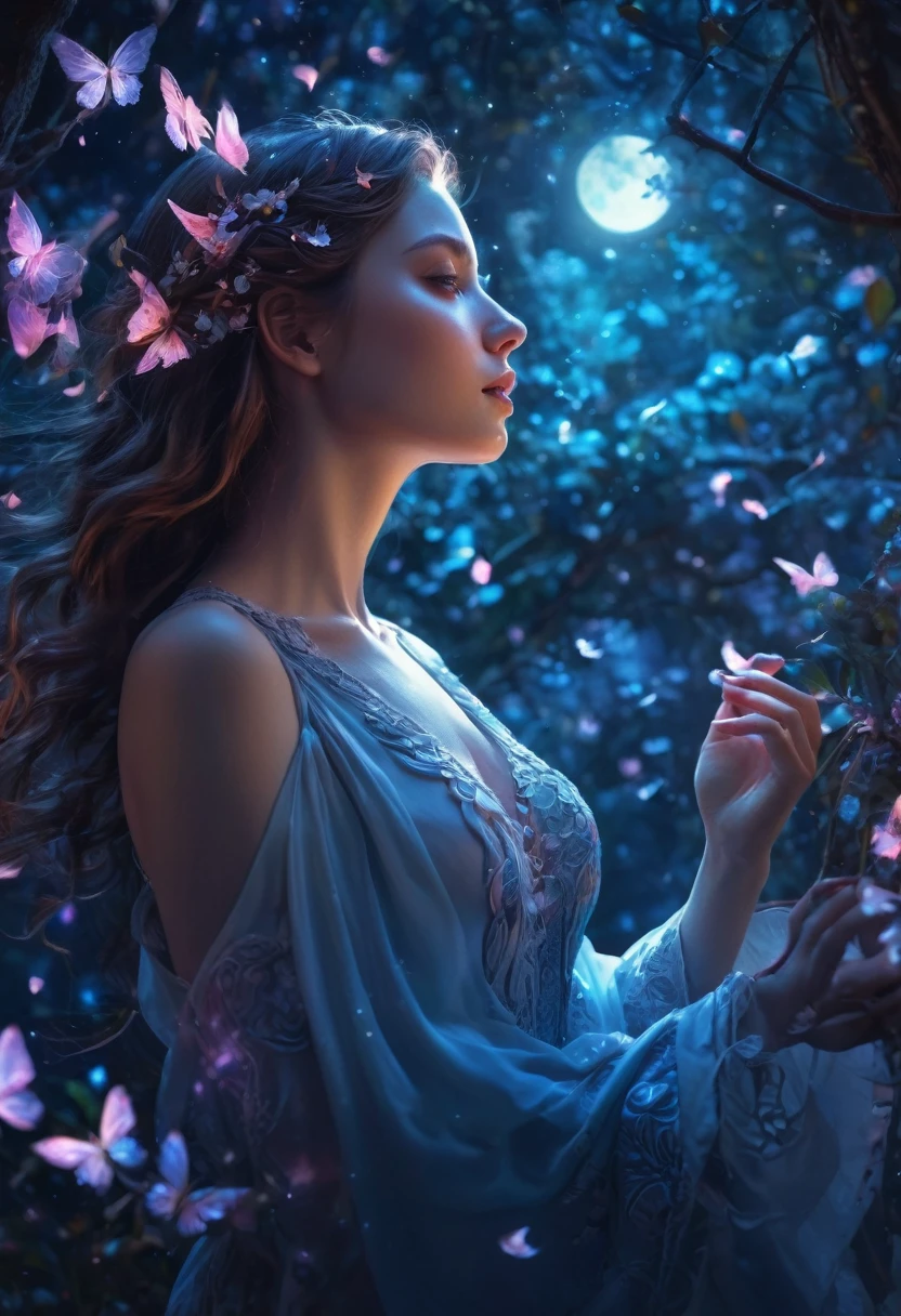 (best quality,4k,8k,highres,masterpiece:1.2),ultra-detailed,(realistic,photorealistic,photo-realistic:1.37), digital art, anime, ((magical woman)), ((zentangle style)), origami,affectionate,getting closer to you,detailed facial expressions,dark atmosphere,enchanting background,mysterious lighting,vibrant colors,ethereal glow,emotional connection,subtle intimacy,dreamlike fantasy,spellbinding composition,fluid movements,flowing garments,sensual gestures,soft caresses,whispering secrets,mystical energy,twinkling stars,floating petals,expressive eyes,supernatural powers,enchanted forest,moonlit night,gentle breeze,fleeting moments of passion,endless love,unbreakable bond,fantastic female empowerment.
