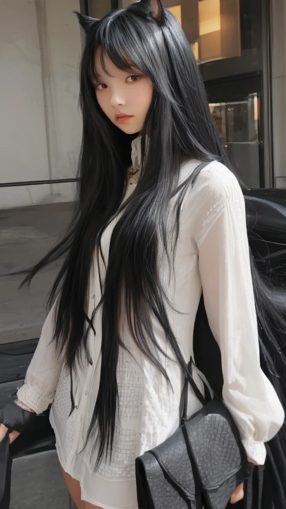 girl　Black and long hair　