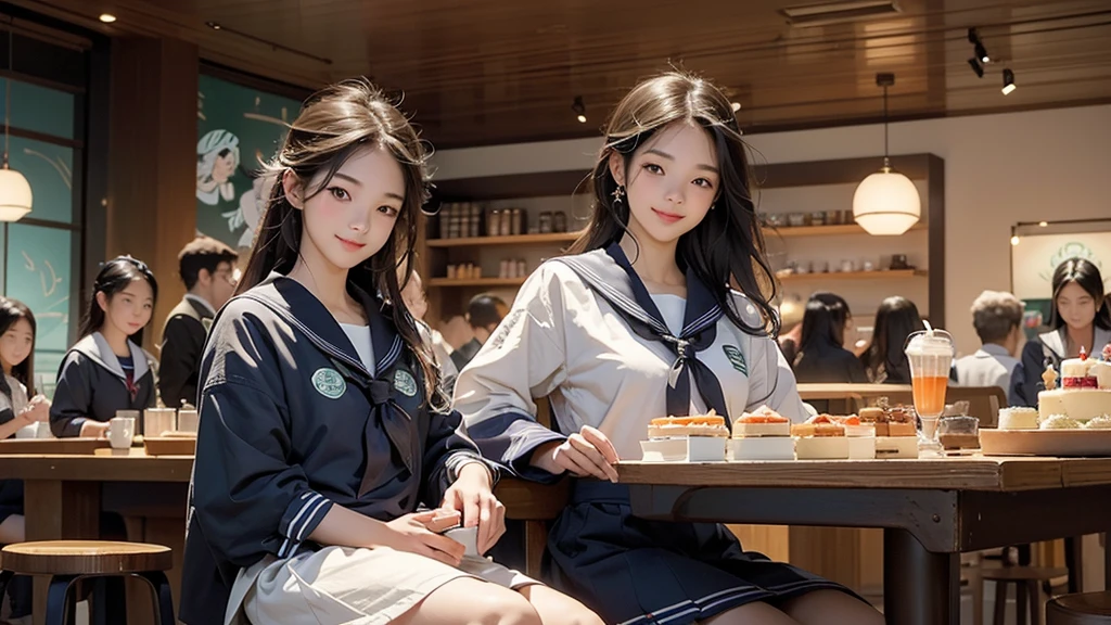 ((((((( in sailor suit)))))))
(((((お洒落でcuteInside the Starbucks store)))))
8K、RAW Photos、Highest quality、Super detailed、Super Resolution、Ultra HD、8K壁紙、Amazing details
(((((((Inside the Starbucks store)))))))、((((((Sit down and eat cake、Drink Starbucks coffee、smile))))))、((Heart Necklace))
Modern and sleek design:Interior design using natural materials、Many of the designs are warm and made using wood and metal.。
Large windows:自然光をたっぷり取り入れるためのLarge windowsがあり、Providing a bright and open space。
Green Interior:Potted plants are effectively placed、It creates a relaxing atmosphere。
artwork:Works by local artists、Starbucks-related art on display。
Cozy seating:Cushioned chairs and sofas、Bar sheet etc.、A variety of seating options available。
Open kitchen area:Being able to see how drinks and food are made、We provide peace of mind and transparency。
Unique lighting:Antique lamps and chandeliers、Modern lighting fixtures are used。
Comfortable background music:Relaxing music is playing、A comfortable space is provided。
Wide々Table space:一人でもグループでも使いやすいWide々There is a table with。
Community Table:There is a large table where you can socialize with other customers.。
Seasonal decorations:The decorations are themed according to the season.。
Design with a local feel:The design incorporates the local culture and characteristics.。
Fragrance production:コーヒーの香りが店内にWideがり、A space that satisfies the five senses has been created.。
Conversation with a barista:フレンドリーなConversation with a baristaが楽しめるカウンターエリアがあります。
8K、RAW Photos、Highest quality、masterpiece:1.2、Super detailed、Super Resolution、Ultra HD、8K壁紙、Amazing details、Photorealistic:1.4、Having fun by the water、Full Body Shot、Full body photo、High-resolution RAW color photos、Professional photos、A scene full of emotion、Very detailed and beautiful、Ultra HD、8K壁紙、Amazing details、Huge file sizes、Highly detailed beautiful girls、Highly detailed face Highly detailed eyes、Extremely realistic skin、 Highly detailed fingers, Highly detailed nose, Highly detailed mouth, Perfect Anatomy, Highly detailed background, Highly detailed clothing, Teen, cute女の子, Famous Japanese Idols, cute, Realistic body, Slender, White skin, Glowing Skin, Slim body, Realistic Face, Delicate eyes, double eyelid,