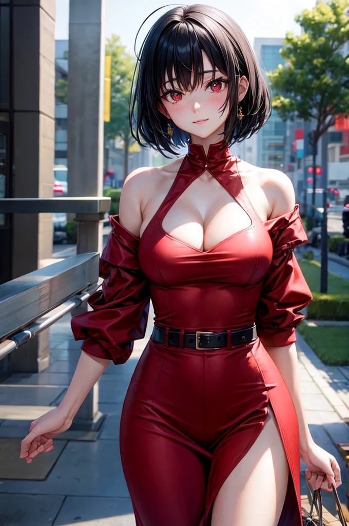 "Enjoy a visual feast as you witness the astonishing transformation of beautiful girl 20-year-old Saitama, a being of unparalleled strength and captivating aura. With brilliant short-cut black hair and red eyes penetrating, this energetic person will surprise you."