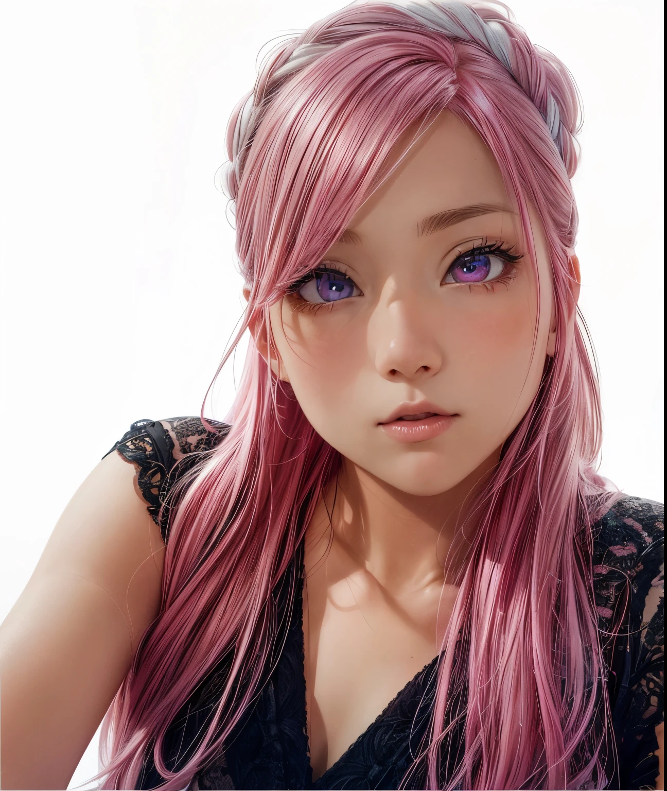 arafed femme pleinement , fille sexy aux yeux bleus, ultra realistic, Meticulously detailed, Portrait de Sophie Mudd, cheveux blonds et grands yeux, selfie d&#39;une jeune femme, Yeux de chambre, violette myers, sans maquillage, maquillage naturel, regarder directement la caméra, visage avec artgram, maquillage subtil, superbe photo de tout le corps à 4 pattes sur le lit, dans la chambre, grosse fesse