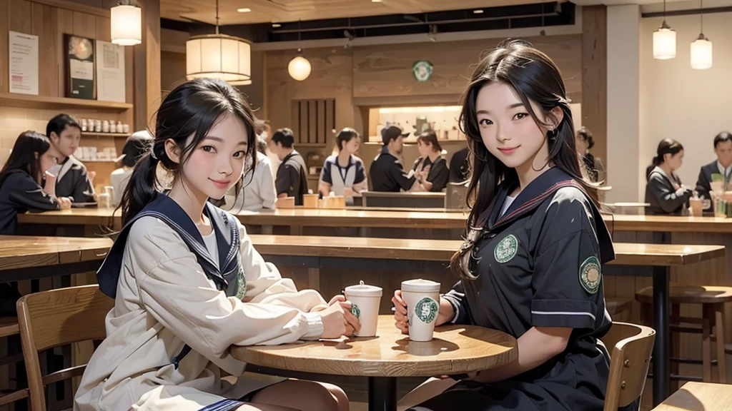 (((((((Junior high school girl in sailor suit)))))))
(((((お洒落でcuteInside the Starbucks store)))))
8K、RAW Photos、Highest quality、Super detailed、Super Resolution、Ultra HD、8K壁紙、Amazing details
(((((((Inside the Starbucks store)))))))、((((((Sit down and eat cake、Drink Starbucks coffee、smile))))))、((Heart Necklace))
Modern and sleek design:Interior design using natural materials、Many of the designs are warm and made using wood and metal.。
Large windows:自然光をたっぷり取り入れるためのLarge windowsがあり、Providing a bright and open space。
Green Interior:Potted plants are effectively placed、It creates a relaxing atmosphere。
artwork:Works by local artists、Starbucks-related art on display。
Cozy seating:Cushioned chairs and sofas、Bar sheet etc.、A variety of seating options available。
Open kitchen area:Being able to see how drinks and food are made、We provide peace of mind and transparency。
Unique lighting:Antique lamps and chandeliers、Modern lighting fixtures are used。
Comfortable background music:Relaxing music is playing、A comfortable space is provided。
Wide々Table space:一人でもグループでも使いやすいWide々There is a table with。
Community Table:There is a large table where you can socialize with other customers.。
Seasonal decorations:The decorations are themed according to the season.。
Design with a local feel:The design incorporates the local culture and characteristics.。
Fragrance production:コーヒーの香りが店内にWideがり、A space that satisfies the five senses has been created.。
Conversation with a barista:フレンドリーなConversation with a baristaが楽しめるカウンターエリアがあります。
8K、RAW Photos、Highest quality、masterpiece:1.2、Super detailed、Super Resolution、Ultra HD、8K壁紙、Amazing details、Photorealistic:1.4、Having fun by the water、Full Body Shot、Full body photo、High-resolution RAW color photos、Professional photos、A scene full of emotion、Very detailed and beautiful、Ultra HD、8K壁紙、Amazing details、Huge file sizes、Highly detailed beautiful girls、Highly detailed face Highly detailed eyes、Extremely realistic skin、 Highly detailed fingers, Highly detailed nose, Highly detailed mouth, Perfect Anatomy, Highly detailed background, Highly detailed clothing, Teen, cute女の子, Famous Japanese Idols, cute, Realistic body, Slender, White skin, Glowing Skin, Slim body, Realistic Face, Delicate eyes, double eyelid,