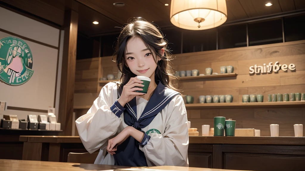 
(((((((Junior high school girl in sailor suit)))))))
(((((お洒落でcuteInside the Starbucks store)))))
8K、RAW Photos、Highest quality、Super detailed、Super Resolution、Ultra HD、8K壁紙、Amazing details



(((((((Inside the Starbucks store)))))))、((((((Sit down and eat cake、Drink Starbucks coffee、smile))))))、((Heart Necklace))




Modern and sleek design：Interior design using natural materials、Many of the designs are warm and made using wood and metal.。
Large windows：自然光をたっぷり取り入れるためのLarge windowsがあり、Providing a bright and open space。
Green Interior：Potted plants are effectively placed、It creates a relaxing atmosphere。
artwork：Works by local artists、Starbucks-related art on display。
Cozy seating：Cushioned chairs and sofas、Bar sheet etc.、A variety of seating options available。
Open kitchen area：Being able to see how drinks and food are made、We provide peace of mind and transparency。
Unique lighting：Antique lamps and chandeliers、Modern lighting fixtures are used。
Comfortable background music：Relaxing music is playing、A comfortable space is provided。
Wide々Table space：一人でもグループでも使いやすいWide々There is a table with。
Community Table：There is a large table where you can socialize with other customers.。
Seasonal decorations：The decorations are themed according to the season.。
Design with a local feel：The design incorporates the local culture and characteristics.。
Fragrance production：コーヒーの香りが店内にWideがり、A space that satisfies the five senses has been created.。
Conversation with a barista：フレンドリーなConversation with a baristaが楽しめるカウンターエリアがあります。




8K、RAW Photos、Highest quality、masterpiece:1.2、Super detailed、Super Resolution、Ultra HD、8K壁紙、Amazing details、Photorealistic:1.4、Having fun by the water、Full Body Shot、Full body photo、High-resolution RAW color photos、Professional photos、A scene full of emotion、Very detailed and beautiful、Ultra HD、8K壁紙、Amazing details、Huge file sizes、Highly detailed beautiful girls、Highly detailed face Highly detailed eyes、Extremely realistic skin、 Highly detailed fingers, Highly detailed nose, Highly detailed mouth, Perfect Anatomy, Highly detailed background, Highly detailed clothing, Teen, cute女の子, Famous Japanese Idols, cute, Realistic body, Slender, White skin, Glowing Skin, Slim body, Realistic Face, Delicate eyes, double eyelid, 

