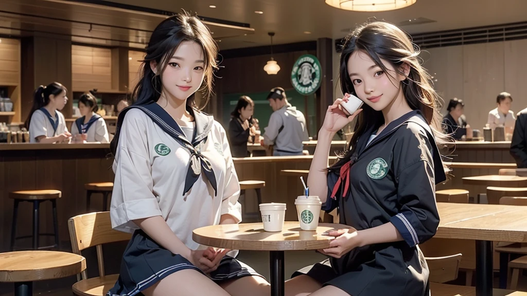 (((((((Junior high school girl in sailor suit)))))))
(((((お洒落でcuteInside the Starbucks store)))))
8K、RAW Photos、Highest quality、Super detailed、Super Resolution、Ultra HD、8K壁紙、Amazing details
(((((((Inside the Starbucks store)))))))、((((((Sit down and eat cake、Drink Starbucks coffee、smile))))))、((Heart Necklace))
Modern and sleek design:Interior design using natural materials、Many of the designs are warm and made using wood and metal.。
Large windows:自然光をたっぷり取り入れるためのLarge windowsがあり、Providing a bright and open space。
Green Interior:Potted plants are effectively placed、It creates a relaxing atmosphere。
artwork:Works by local artists、Starbucks-related art on display。
Cozy seating:Cushioned chairs and sofas、Bar sheet etc.、A variety of seating options available。
Open kitchen area:Being able to see how drinks and food are made、We provide peace of mind and transparency。
Unique lighting:Antique lamps and chandeliers、Modern lighting fixtures are used。
Comfortable background music:Relaxing music is playing、A comfortable space is provided。
Wide々Table space:一人でもグループでも使いやすいWide々There is a table with。
Community Table:There is a large table where you can socialize with other customers.。
Seasonal decorations:The decorations are themed according to the season.。
Design with a local feel:The design incorporates the local culture and characteristics.。
Fragrance production:コーヒーの香りが店内にWideがり、A space that satisfies the five senses has been created.。
Conversation with a barista:フレンドリーなConversation with a baristaが楽しめるカウンターエリアがあります。
8K、RAW Photos、Highest quality、masterpiece:1.2、Super detailed、Super Resolution、Ultra HD、8K壁紙、Amazing details、Photorealistic:1.4、Having fun by the water、Full Body Shot、Full body photo、High-resolution RAW color photos、Professional photos、A scene full of emotion、Very detailed and beautiful、Ultra HD、8K壁紙、Amazing details、Huge file sizes、Highly detailed beautiful girls、Highly detailed face Highly detailed eyes、Extremely realistic skin、 Highly detailed fingers, Highly detailed nose, Highly detailed mouth, Perfect Anatomy, Highly detailed background, Highly detailed clothing, Teen, cute女の子, Famous Japanese Idols, cute, Realistic body, Slender, White skin, Glowing Skin, Slim body, Realistic Face, Delicate eyes, double eyelid,