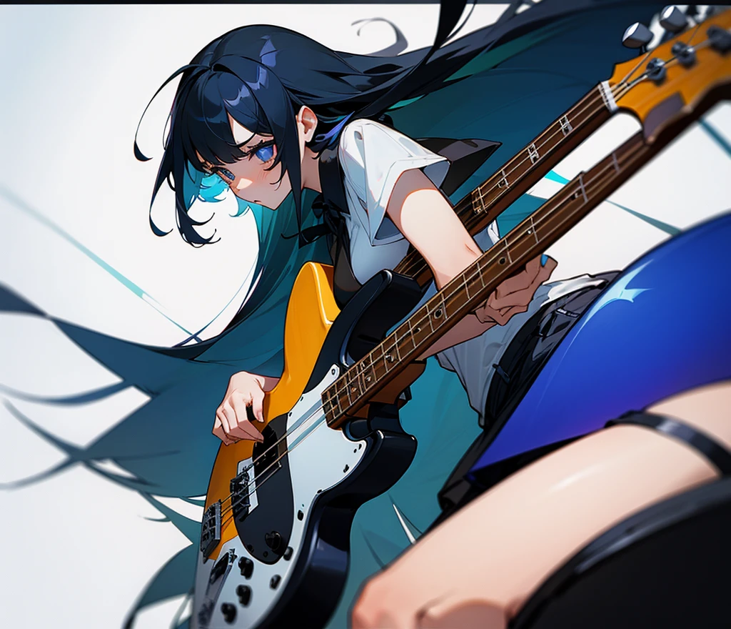 Troubled girl，Playing bass