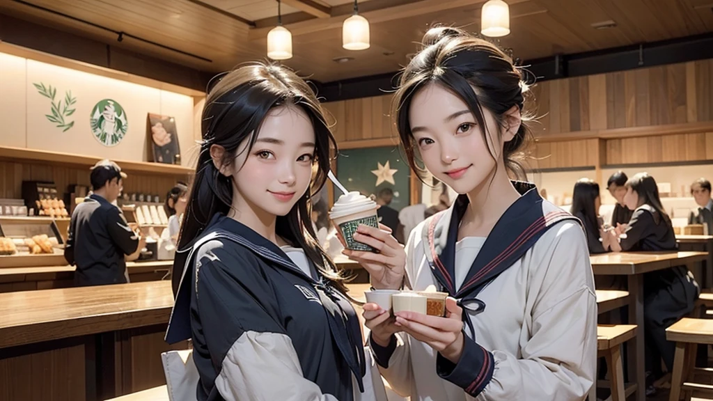 (((((((Junior high school girl in sailor suit)))))))
(((((お洒落でcuteInside the Starbucks store)))))
8K、RAW Photos、Highest quality、Super detailed、Super Resolution、Ultra HD、8K壁紙、Amazing details
(((((((Inside the Starbucks store)))))))、((((((Sit down and eat cake、Drink Starbucks coffee、smile))))))、((Heart Necklace))
Modern and sleek design:Interior design using natural materials、Many of the designs are warm and made using wood and metal.。
Large windows:自然光をたっぷり取り入れるためのLarge windowsがあり、Providing a bright and open space。
Green Interior:Potted plants are effectively placed、It creates a relaxing atmosphere。
artwork:Works by local artists、Starbucks-related art on display。
Cozy seating:Cushioned chairs and sofas、Bar sheet etc.、A variety of seating options available。
Open kitchen area:Being able to see how drinks and food are made、We provide peace of mind and transparency。
Unique lighting:Antique lamps and chandeliers、Modern lighting fixtures are used。
Comfortable background music:Relaxing music is playing、A comfortable space is provided。
Wide々Table space:一人でもグループでも使いやすいWide々There is a table with。
Community Table:There is a large table where you can socialize with other customers.。
Seasonal decorations:The decorations are themed according to the season.。
Design with a local feel:The design incorporates the local culture and characteristics.。
Fragrance production:コーヒーの香りが店内にWideがり、A space that satisfies the five senses has been created.。
Conversation with a barista:フレンドリーなConversation with a baristaが楽しめるカウンターエリアがあります。
8K、RAW Photos、Highest quality、masterpiece:1.2、Super detailed、Super Resolution、Ultra HD、8K壁紙、Amazing details、Photorealistic:1.4、Having fun by the water、Full Body Shot、Full body photo、High-resolution RAW color photos、Professional photos、A scene full of emotion、Very detailed and beautiful、Ultra HD、8K壁紙、Amazing details、Huge file sizes、Highly detailed beautiful girls、Highly detailed face Highly detailed eyes、Extremely realistic skin、 Highly detailed fingers, Highly detailed nose, Highly detailed mouth, Perfect Anatomy, Highly detailed background, Highly detailed clothing, Teen, cute女の子, Famous Japanese Idols, cute, Realistic body, Slender, White skin, Glowing Skin, Slim body, Realistic Face, Delicate eyes, double eyelid,