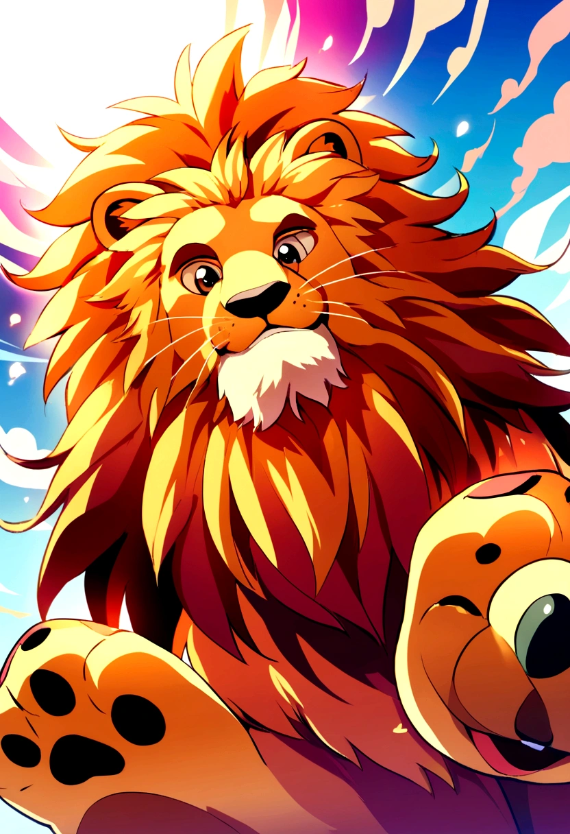 Good cartoon lion for children's cartoon on white background