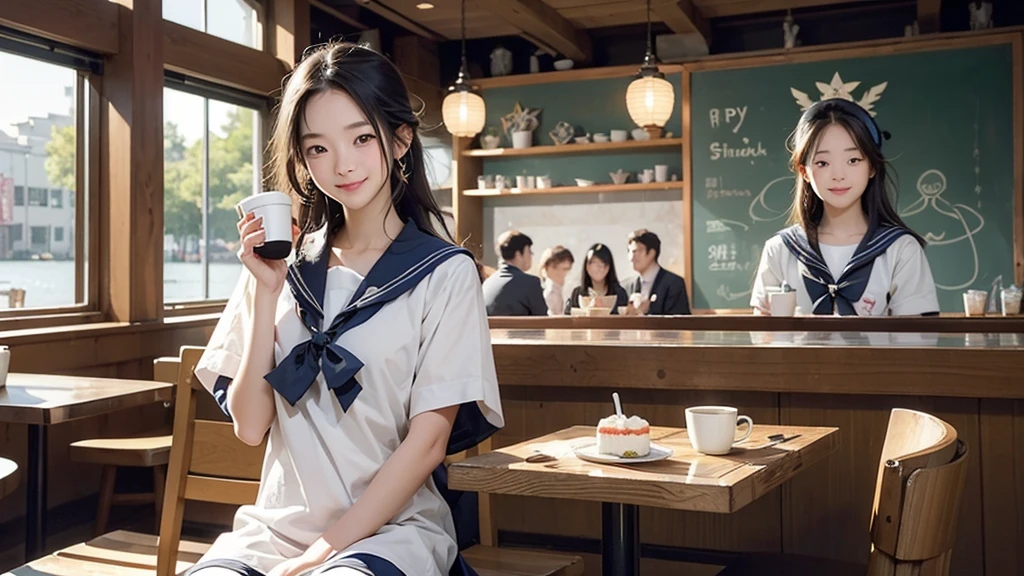 (((((((Junior high school girl in sailor suit)))))))
(((((お洒落でcuteInside the Starbucks store)))))
8K、RAW Photos、Highest quality、Super detailed、Super Resolution、Ultra HD、8K壁紙、Amazing details
(((((((Inside the Starbucks store)))))))、((((((Sit down and eat cake、Drink Starbucks coffee、smile))))))、((Heart Necklace))
Modern and sleek design:Interior design using natural materials、Many of the designs are warm and made using wood and metal.。
Large windows:自然光をたっぷり取り入れるためのLarge windowsがあり、Providing a bright and open space。
Green Interior:Potted plants are effectively placed、It creates a relaxing atmosphere。
artwork:Works by local artists、Starbucks-related art on display。
Cozy seating:Cushioned chairs and sofas、Bar sheet etc.、A variety of seating options available。
Open kitchen area:Being able to see how drinks and food are made、We provide peace of mind and transparency。
Unique lighting:Antique lamps and chandeliers、Modern lighting fixtures are used。
Comfortable background music:Relaxing music is playing、A comfortable space is provided。
Wide々Table space:一人でもグループでも使いやすいWide々There is a table with。
Community Table:There is a large table where you can socialize with other customers.。
Seasonal decorations:The decorations are themed according to the season.。
Design with a local feel:The design incorporates the local culture and characteristics.。
Fragrance production:コーヒーの香りが店内にWideがり、A space that satisfies the five senses has been created.。
Conversation with a barista:フレンドリーなConversation with a baristaが楽しめるカウンターエリアがあります。
8K、RAW Photos、Highest quality、masterpiece:1.2、Super detailed、Super Resolution、Ultra HD、8K壁紙、Amazing details、Photorealistic:1.4、Having fun by the water、Full Body Shot、Full body photo、High-resolution RAW color photos、Professional photos、A scene full of emotion、Very detailed and beautiful、Ultra HD、8K壁紙、Amazing details、Huge file sizes、Highly detailed beautiful girls、Highly detailed face Highly detailed eyes、Extremely realistic skin、 Highly detailed fingers, Highly detailed nose, Highly detailed mouth, Perfect Anatomy, Highly detailed background, Highly detailed clothing, , cute女の子, Famous Japanese Idols, cute, Realistic body, Slender, White skin, Glowing Skin, Slim body, Realistic Face, Delicate eyes, double eyelid,