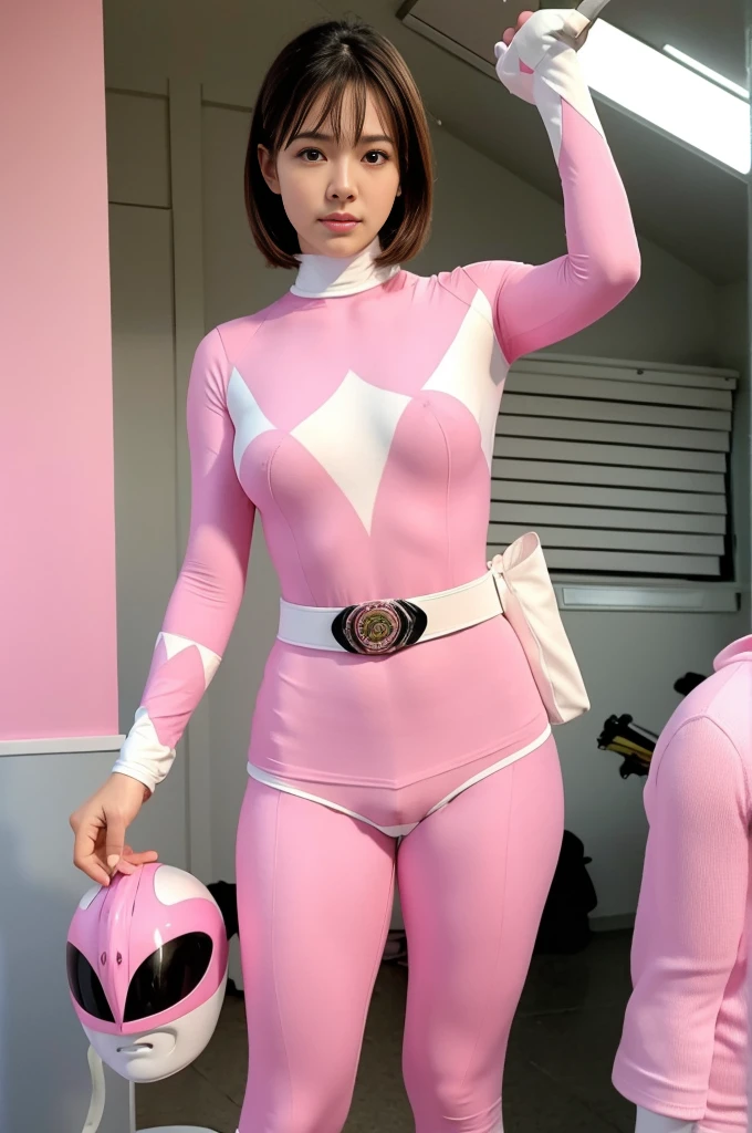 Pink Ranger 、Sexy pose、Tight bodysuits、nsfw