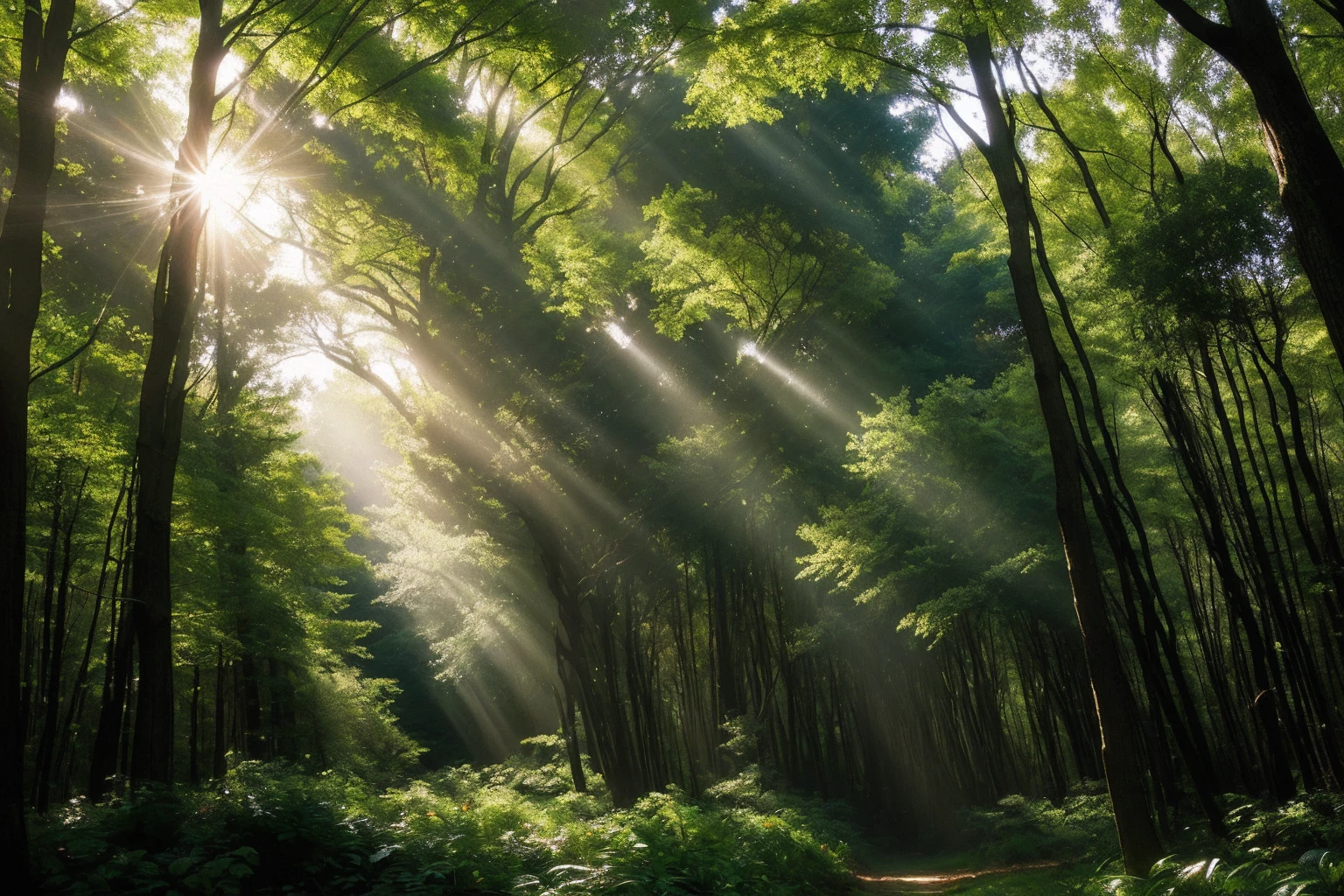 Sad expression Sunlight filtering through the trees Fantasy