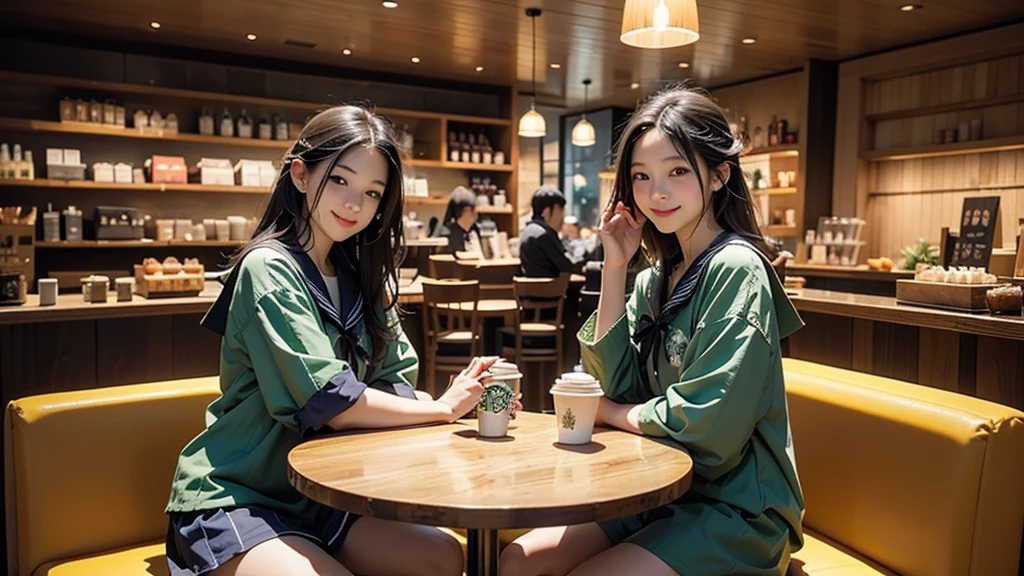 (((((((Junior high school girl in sailor suit)))))))
(((((お洒落でcuteInside the Starbucks store)))))
8K、RAW Photos、Highest quality、Super detailed、Super Resolution、Ultra HD、8K壁紙、Amazing details
(((((((Inside the Starbucks store)))))))、((((((Sit down and eat cake、Drink Starbucks coffee、smile))))))、((Heart Necklace))
Modern and sleek design:Interior design using natural materials、Many of the designs are warm and made using wood and metal.。
Large windows:自然光をたっぷり取り入れるためのLarge windowsがあり、Providing a bright and open space。
Green Interior:Potted plants are effectively placed、It creates a relaxing atmosphere。
artwork:Works by local artists、Starbucks-related art on display。
Cozy seating:Cushioned chairs and sofas、Bar sheet etc.、A variety of seating options available。
Open kitchen area:Being able to see how drinks and food are made、We provide peace of mind and transparency。
Unique lighting:Antique lamps and chandeliers、Modern lighting fixtures are used。
Comfortable background music:Relaxing music is playing、A comfortable space is provided。
Wide々Table space:一人でもグループでも使いやすいWide々There is a table with。
Community Table:There is a large table where you can socialize with other customers.。
Seasonal decorations:The decorations are themed according to the season.。
Design with a local feel:The design incorporates the local culture and characteristics.。
Fragrance production:コーヒーの香りが店内にWideがり、A space that satisfies the five senses has been created.。
Conversation with a barista:フレンドリーなConversation with a baristaが楽しめるカウンターエリアがあります。
8K、RAW Photos、Highest quality、masterpiece:1.2、Super detailed、Super Resolution、Ultra HD、8K壁紙、Amazing details、Photorealistic:1.4、Having fun by the water、Full Body Shot、Full body photo、High-resolution RAW color photos、Professional photos、A scene full of emotion、Very detailed and beautiful、Ultra HD、8K壁紙、Amazing details、Huge file sizes、Highly detailed beautiful girls、Highly detailed face Highly detailed eyes、Extremely realistic skin、 Highly detailed fingers, Highly detailed nose, Highly detailed mouth, Perfect Anatomy, Highly detailed background, Highly detailed clothing, , cute女の子, Famous Japanese Idols, cute, Realistic body, Slender, White skin, Glowing Skin, Slim body, Realistic Face, Delicate eyes, double eyelid,