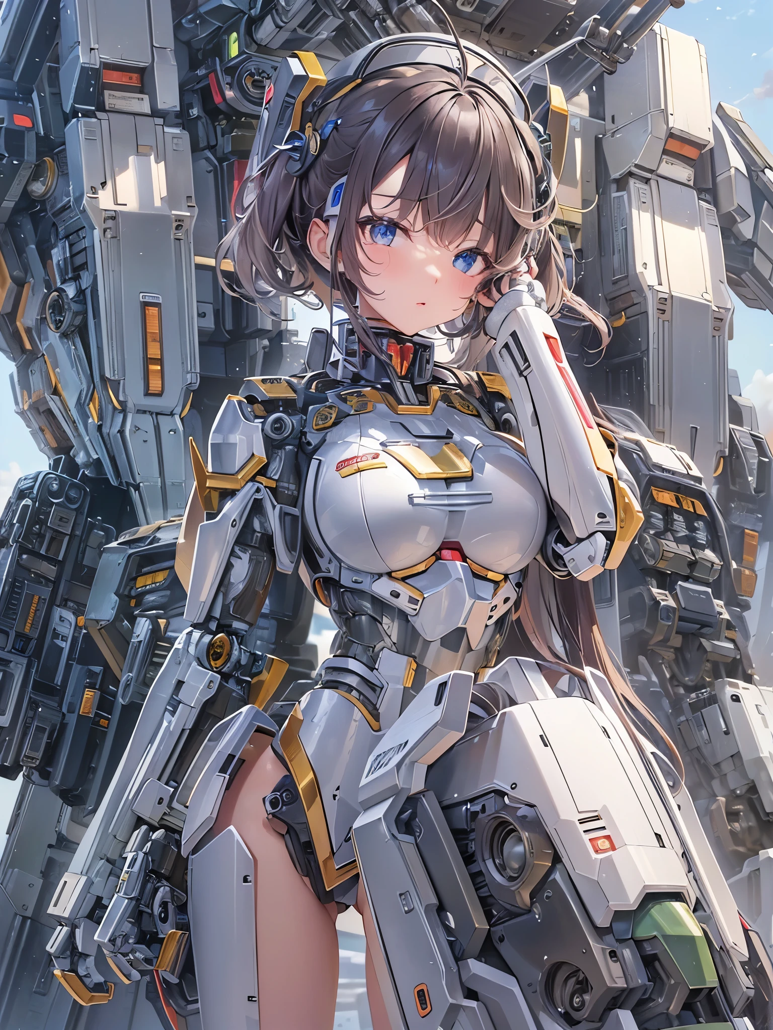 ((Highest quality)),(Ultra-high resolution),(Super detailed),(Detailed Description),((The best CG)),(masterpiece),Highly detailed art,(Art with precise details:1.5), (Mecha Girl:1.6),(Robot Arm:1.6)