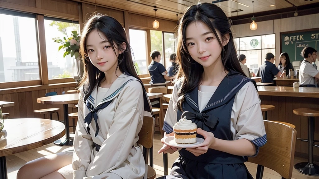 (((((((Junior high school girl in sailor suit)))))))
(((((お洒落でcuteInside the Starbucks store)))))
8K、RAW Photos、Highest quality、Super detailed、Super Resolution、Ultra HD、8K壁紙、Amazing details
(((((((Inside the Starbucks store)))))))、((((((Sit down and eat cake、Drink Starbucks coffee、smile))))))、((Heart Necklace))
Modern and sleek design:Interior design using natural materials、Many of the designs are warm and made using wood and metal.。
Large windows:自然光をたっぷり取り入れるためのLarge windowsがあり、Providing a bright and open space。
Green Interior:Potted plants are effectively placed、It creates a relaxing atmosphere。
artwork:Works by local artists、Starbucks-related art on display。
Cozy seating:Cushioned chairs and sofas、Bar sheet etc.、A variety of seating options available。
Open kitchen area:Being able to see how drinks and food are made、We provide peace of mind and transparency。
Unique lighting:Antique lamps and chandeliers、Modern lighting fixtures are used。
Comfortable background music:Relaxing music is playing、A comfortable space is provided。
Wide々Table space:一人でもグループでも使いやすいWide々There is a table with。
Community Table:There is a large table where you can socialize with other customers.。
Seasonal decorations:The decorations are themed according to the season.。
Design with a local feel:The design incorporates the local culture and characteristics.。
Fragrance production:コーヒーの香りが店内にWideがり、A space that satisfies the five senses has been created.。
Conversation with a barista:フレンドリーなConversation with a baristaが楽しめるカウンターエリアがあります。
8K、RAW Photos、Highest quality、masterpiece:1.2、Super detailed、Super Resolution、Ultra HD、8K壁紙、Amazing details、Photorealistic:1.4、Having fun by the water、Full Body Shot、Full body photo、High-resolution RAW color photos、Professional photos、A scene full of emotion、Very detailed and beautiful、Ultra HD、8K壁紙、Amazing details、Huge file sizes、Highly detailed beautiful girls、Highly detailed face Highly detailed eyes、Extremely realistic skin、 Highly detailed fingers, Highly detailed nose, Highly detailed mouth, Perfect Anatomy, Highly detailed background, Highly detailed clothing, Teen, cute女の子, Famous Japanese Idols, cute, Realistic body, Slender, White skin, Glowing Skin, Slim body, Realistic Face, Delicate eyes, double eyelid,