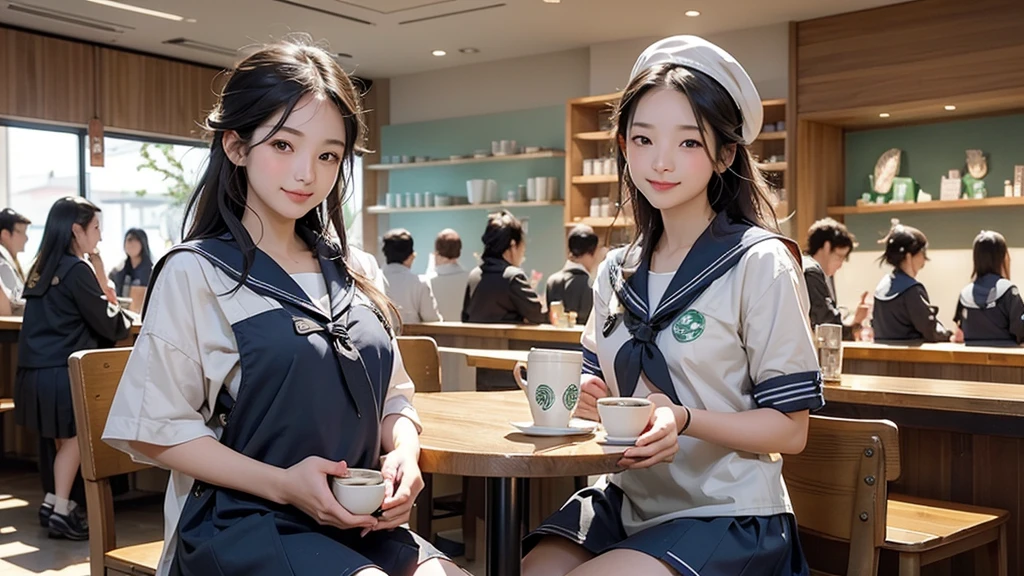 (((((((Junior high school girl in sailor suit)))))))
(((((お洒落でcuteInside the Starbucks store)))))
8K、RAW Photos、Highest quality、Super detailed、Super Resolution、Ultra HD、8K壁紙、Amazing details
(((((((Inside the Starbucks store)))))))、((((((Sit down and eat cake、Drink Starbucks coffee、smile))))))、((Heart Necklace))
Modern and sleek design:Interior design using natural materials、Many of the designs are warm and made using wood and metal.。
Large windows:自然光をたっぷり取り入れるためのLarge windowsがあり、Providing a bright and open space。
Green Interior:Potted plants are effectively placed、It creates a relaxing atmosphere。
artwork:Works by local artists、Starbucks-related art on display。
Cozy seating:Cushioned chairs and sofas、Bar sheet etc.、A variety of seating options available。
Open kitchen area:Being able to see how drinks and food are made、We provide peace of mind and transparency。
Unique lighting:Antique lamps and chandeliers、Modern lighting fixtures are used。
Comfortable background music:Relaxing music is playing、A comfortable space is provided。
Wide々Table space:一人でもグループでも使いやすいWide々There is a table with。
Community Table:There is a large table where you can socialize with other customers.。
Seasonal decorations:The decorations are themed according to the season.。
Design with a local feel:The design incorporates the local culture and characteristics.。
Fragrance production:コーヒーの香りが店内にWideがり、A space that satisfies the five senses has been created.。
Conversation with a barista:フレンドリーなConversation with a baristaが楽しめるカウンターエリアがあります。
8K、RAW Photos、Highest quality、masterpiece:1.2、Super detailed、Super Resolution、Ultra HD、8K壁紙、Amazing details、Photorealistic:1.4、Having fun by the water、Full Body Shot、Full body photo、High-resolution RAW color photos、Professional photos、A scene full of emotion、Very detailed and beautiful、Ultra HD、8K壁紙、Amazing details、Huge file sizes、Highly detailed beautiful girls、Highly detailed face Highly detailed eyes、Extremely realistic skin、 Highly detailed fingers, Highly detailed nose, Highly detailed mouth, Perfect Anatomy, Highly detailed background, Highly detailed clothing, , cute女の子, Famous Japanese Idols, cute, Realistic body, Slender, White skin, Glowing Skin, Slim body, Realistic Face, Delicate eyes, double eyelid,
