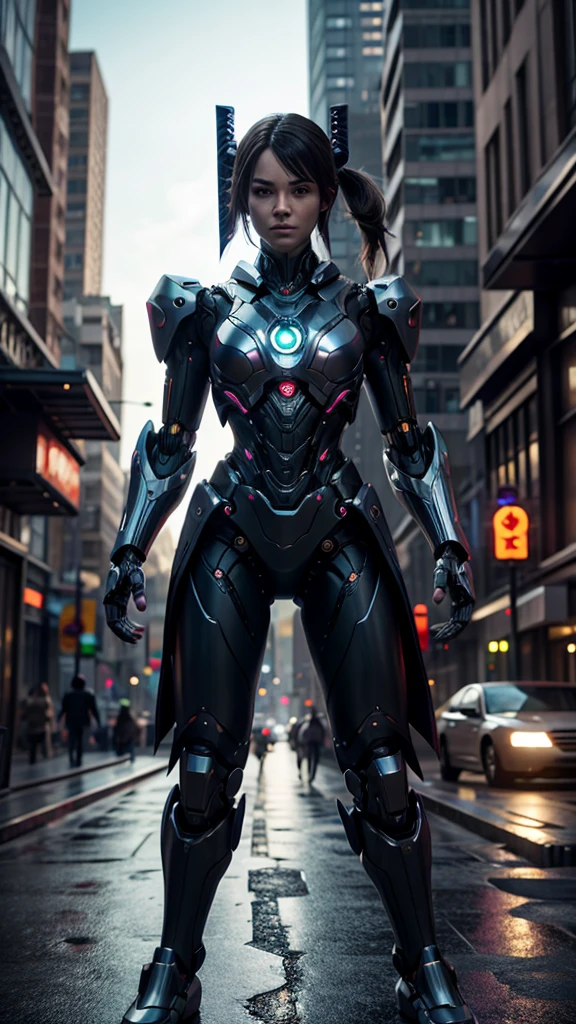 1man, robot, samurai, sword, stand, cyberpunk, attack pose, night full shot, hyper-realistic, cinematic, detailed, hypermaximalist, octane render, unreal engine 5, 8K, portrait, full body, beauty art, shot photography by Wes Anderson, Middle shot portrait, ultra high details, symmetrical eyes, Low light, Cinematic lighting, NVIDIA Iray render, terracotta, ultra high definition, artstation, Smooth, sharp focus, Photorealism, Photography, Realistic Detail, Depth of field, 8k, Full HD, 3d, Super resolution, octane render, award winning photo, shot on Canon DSLR, f/2.8 Long exposure, 25mm, unreal engine