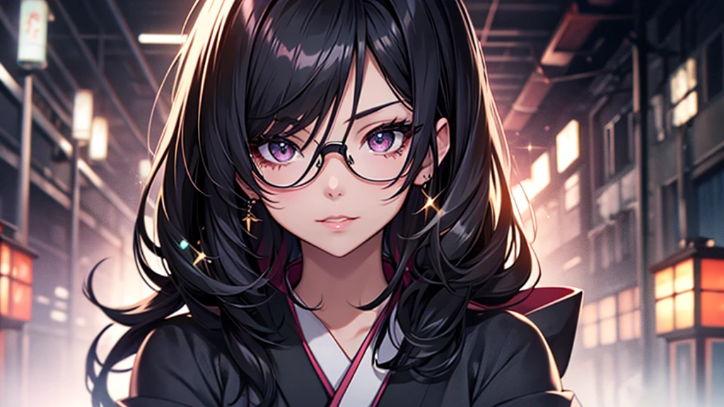 (1girl:1.3), Masterpiece, Best quality, amazing beauty, [[3D]], 4K, absurdres, finely detail, super detailed eye, perfect anatomy, official art, cinematic lighting, BREAK, Japanese-style room, long hair, black hair, super shiny detailed black eye, big eyes, sparkle(in the eyes), thin eyebrow, Gazing into the Distance, close-mouth, plump lips, Mascara, False eyelashes, pink lips, eyewear, happy face, BREAK , usually, tall, slender, fair skin, crossed arms, full body, from front, BREAK , ornate hairpin, BREAK,(kimono:1.3)