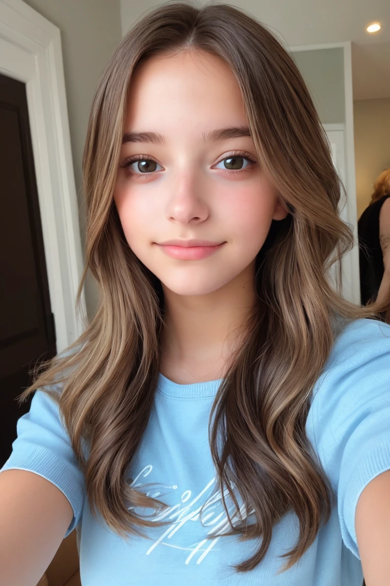 Beautiful young taking a selfie her face and