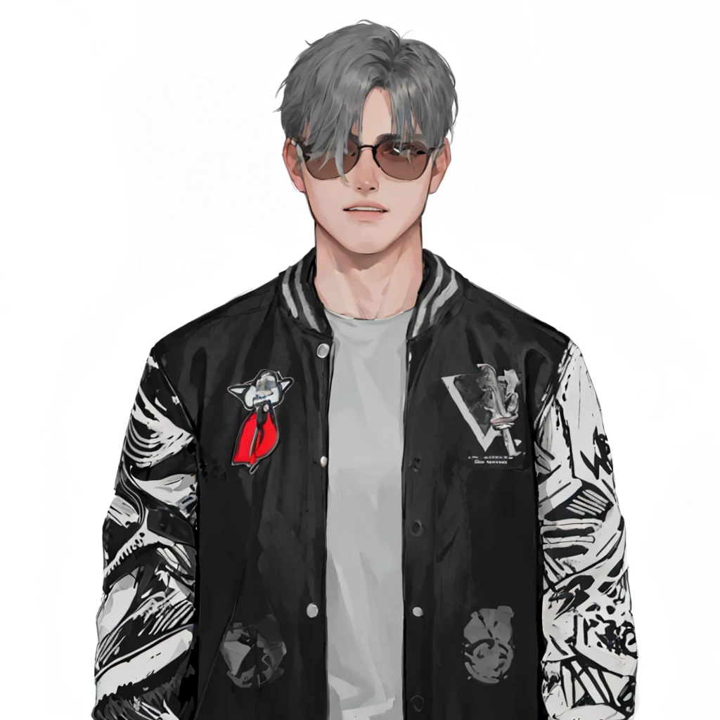 (masterpiece:1.2, best quality), (1men, solo, upper body:1.2),flat face,Hair: buzz cut,Clothing: oversized, distressed denim jacket with patches and pins, paired with black skinny jeans and combat boots, Hanging out in an underground music venue or street art exhibit