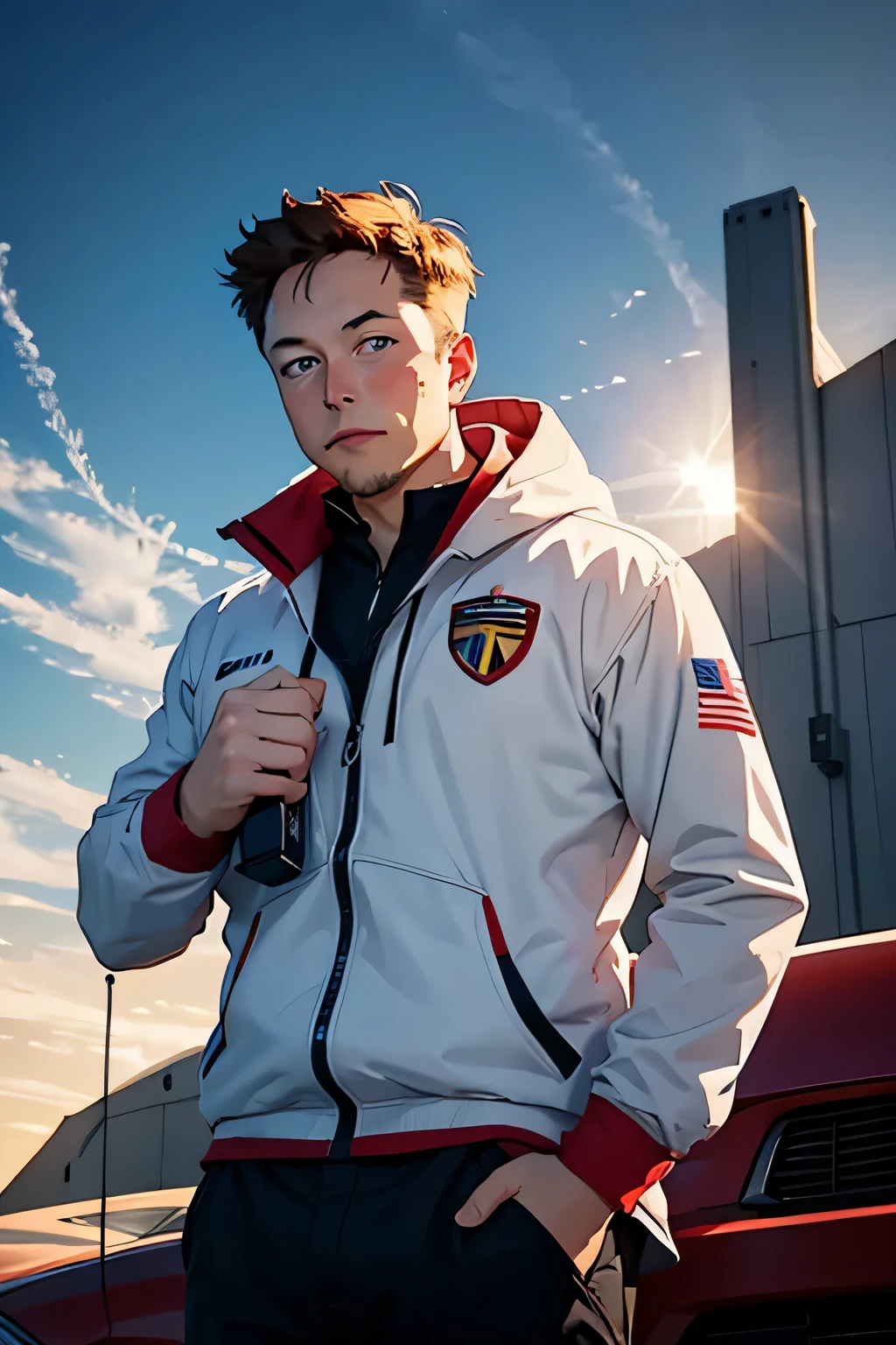 Create an animated image of [Elon Musk] with [subscribe] button 