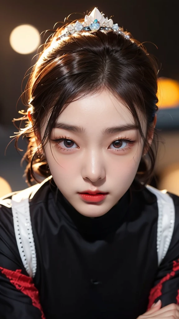 tmasterpiece,1 Korean girl,realisticlying,8K UHD,high high quality,in the background bokeh,Delicate headdress, spider-man suit,Spidey,Clothes wrap around the whole body,Tight clothing,Abs contour,Short black hair,s the perfect face,shining face,Ultra-clear face,Elaborate Eyes,idoly