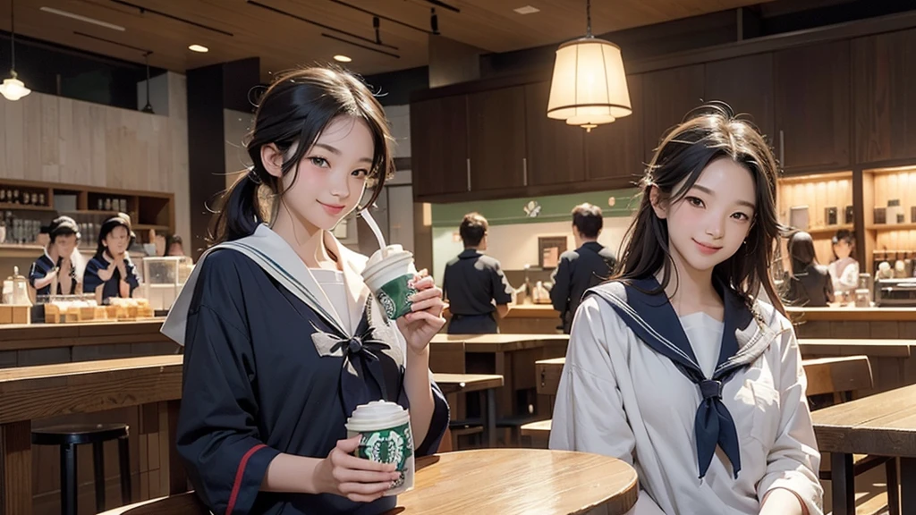 (((((((Junior high school girl in sailor suit)))))))
(((((お洒落でcuteInside the Starbucks store)))))
8K、RAW Photos、Highest quality、Super detailed、Super Resolution、Ultra HD、8K壁紙、Amazing details
(((((((Inside the Starbucks store)))))))、((((((Sit down and eat cake、Drink Starbucks coffee、smile))))))、((Heart Necklace))
Modern and sleek design:Interior design using natural materials、Many of the designs are warm and made using wood and metal.。
Large windows:自然光をたっぷり取り入れるためのLarge windowsがあり、Providing a bright and open space。
Green Interior:Potted plants are effectively placed、It creates a relaxing atmosphere。
artwork:Works by local artists、Starbucks-related art on display。
Cozy seating:Cushioned chairs and sofas、Bar sheet etc.、A variety of seating options available。
Open kitchen area:Being able to see how drinks and food are made、We provide peace of mind and transparency。
Unique lighting:Antique lamps and chandeliers、Modern lighting fixtures are used。
Comfortable background music:Relaxing music is playing、A comfortable space is provided。
Wide々Table space:一人でもグループでも使いやすいWide々There is a table with。
Community Table:There is a large table where you can socialize with other customers.。
Seasonal decorations:The decorations are themed according to the season.。
Design with a local feel:The design incorporates the local culture and characteristics.。
Fragrance production:コーヒーの香りが店内にWideがり、A space that satisfies the five senses has been created.。
Conversation with a barista:フレンドリーなConversation with a baristaが楽しめるカウンターエリアがあります。
8K、RAW Photos、Highest quality、masterpiece:1.2、Super detailed、Super Resolution、Ultra HD、8K壁紙、Amazing details、Photorealistic:1.4、Having fun by the water、Full Body Shot、Full body photo、High-resolution RAW color photos、Professional photos、A scene full of emotion、Very detailed and beautiful、Ultra HD、8K壁紙、Amazing details、Huge file sizes、Highly detailed beautiful girls、Highly detailed face Highly detailed eyes、Extremely realistic skin、 Highly detailed fingers, Highly detailed nose, Highly detailed mouth, Perfect Anatomy, Highly detailed background, Highly detailed clothing, Teen, cute女の子, Famous Japanese Idols, cute, Realistic body, Slender, White skin, Glowing Skin, Slim body, Realistic Face, Delicate eyes, double eyelid,