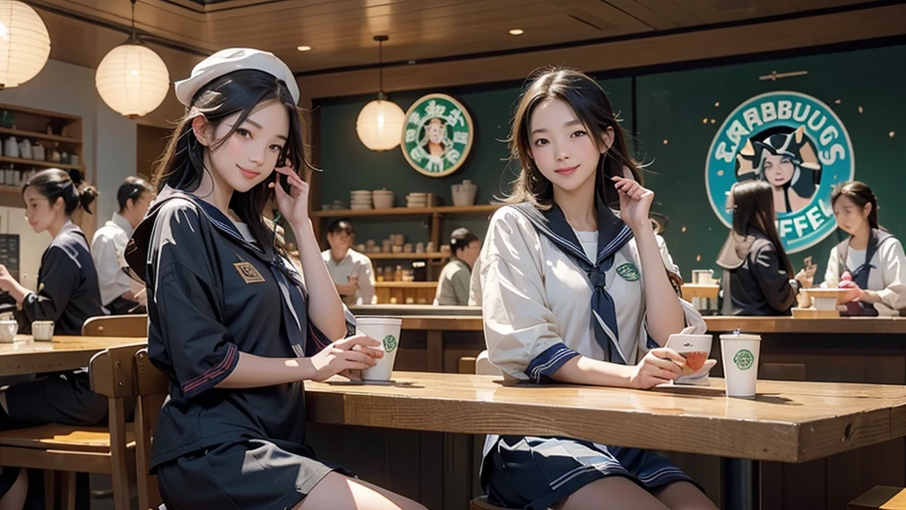 
(((((((Junior high school girl in sailor suit)))))))
(((((お洒落でcuteInside the Starbucks store)))))
8K、RAW Photos、Highest quality、Super detailed、Super Resolution、Ultra HD、8K壁紙、Amazing details



(((((((Inside the Starbucks store)))))))、((((((Sit down and eat cake、Drink Starbucks coffee、smile))))))、((Heart Necklace))




Modern and sleek design：Interior design using natural materials、Many of the designs are warm and made using wood and metal.。
Large windows：自然光をたっぷり取り入れるためのLarge windowsがあり、Providing a bright and open space。
Green Interior：Potted plants are effectively placed、It creates a relaxing atmosphere。
artwork：Works by local artists、Starbucks-related art on display。
Cozy seating：Cushioned chairs and sofas、Bar sheet etc.、A variety of seating options available。
Open kitchen area：Being able to see how drinks and food are made、We provide peace of mind and transparency。
Unique lighting：Antique lamps and chandeliers、Modern lighting fixtures are used。
Comfortable background music：Relaxing music is playing、A comfortable space is provided。
Wide々Table space：一人でもグループでも使いやすいWide々There is a table with。
Community Table：There is a large table where you can socialize with other customers.。
Seasonal decorations：The decorations are themed according to the season.。
Design with a local feel：The design incorporates the local culture and characteristics.。
Fragrance production：コーヒーの香りが店内にWideがり、A space that satisfies the five senses has been created.。
Conversation with a barista：フレンドリーなConversation with a baristaが楽しめるカウンターエリアがあります。




8K、RAW Photos、Highest quality、masterpiece:1.2、Super detailed、Super Resolution、Ultra HD、8K壁紙、Amazing details、Photorealistic:1.4、Having fun by the water、Full Body Shot、Full body photo、High-resolution RAW color photos、Professional photos、A scene full of emotion、Very detailed and beautiful、Ultra HD、8K壁紙、Amazing details、Huge file sizes、Highly detailed beautiful girls、Highly detailed face Highly detailed eyes、Extremely realistic skin、 Highly detailed fingers, Highly detailed nose, Highly detailed mouth, Perfect Anatomy, Highly detailed background, Highly detailed clothing, Teen, cute女の子, Famous Japanese Idols, cute, Realistic body, Slender, White skin, Glowing Skin, Slim body, Realistic Face, Delicate eyes, double eyelid, 


