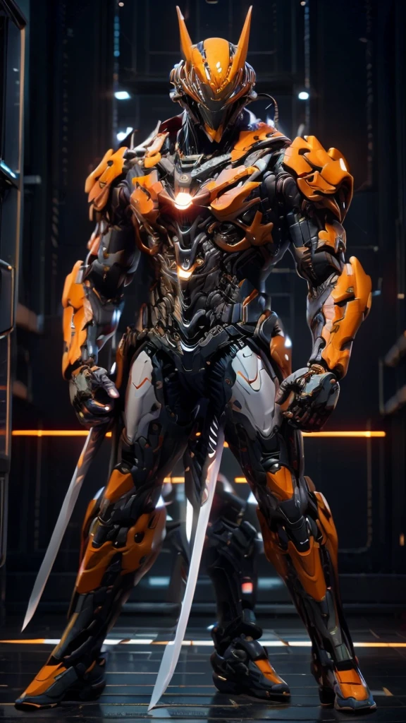 1man, robot, samurai, sword, stand, cyberpunk, attack pose, night full shot, hyper-realistic, cinematic, detailed, hypermaximalist, octane render, unreal engine 5, 8K, portrait, full body, beauty art, shot photography by Wes Anderson, Middle shot portrait, ultra high details, symmetrical eyes, Low light, Cinematic lighting, NVIDIA Iray render, terracotta, ultra high definition, artstation, Smooth, sharp focus, Photorealism, Photography, Realistic Detail, Depth of field, 8k, Full HD, 3d, Super resolution, octane render, award winning photo, shot on Canon DSLR, f/2.8 Long exposure, 25mm, unreal engine