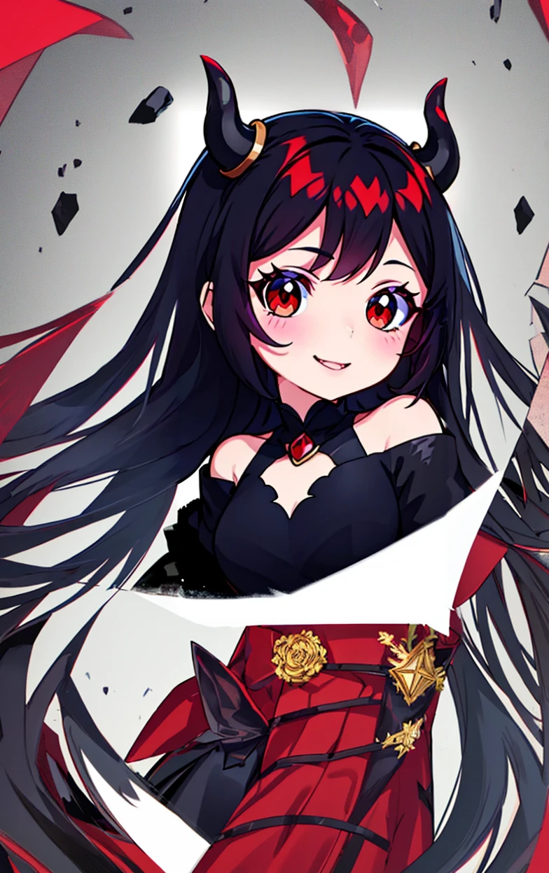 Black Dress,Long Black Hair,Devil horns,Devil,vampire,,girl,