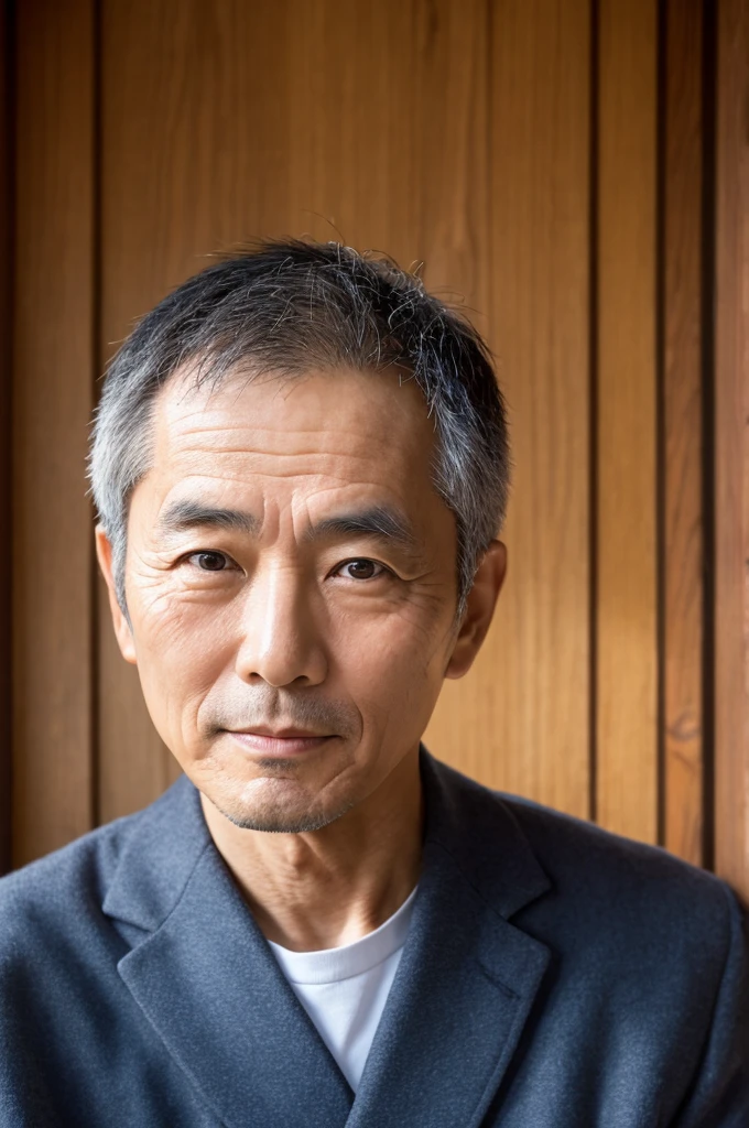 A Japanese man in his 50s with a strong complexion