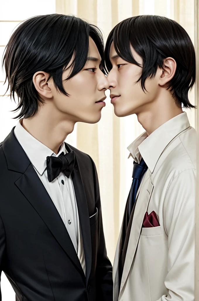 Mori ougai kissing a young dazai osamu from the anime bungou stray dogs