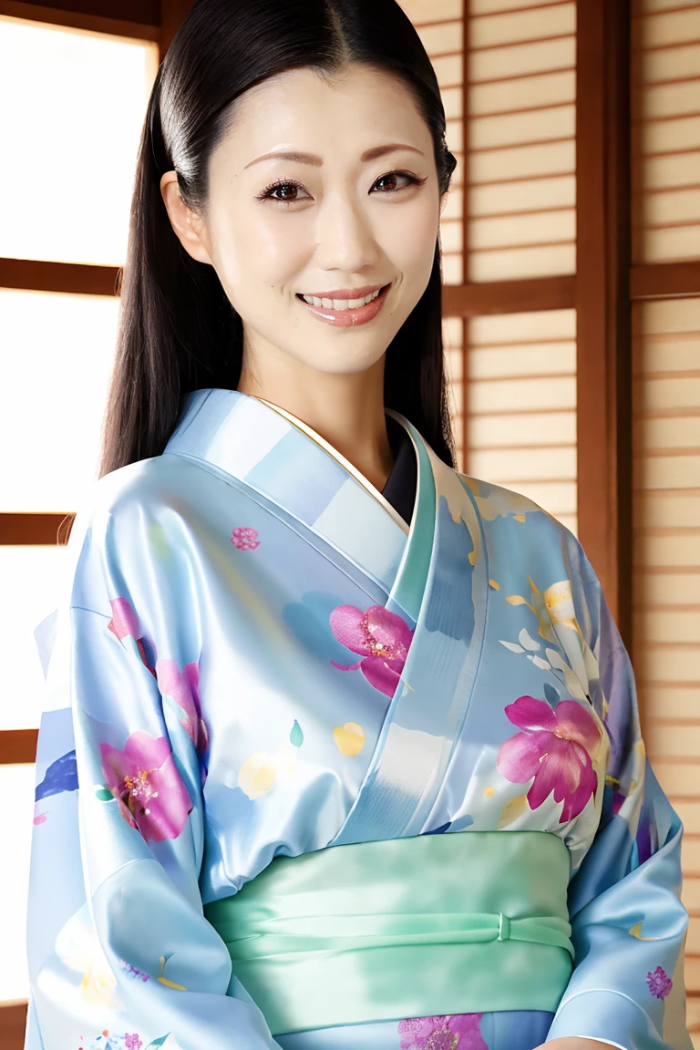 (最high quality、Tabletop、8K、Best image quality、Award-winning works)、(一人のbeautiful成熟した女性:1.1)、Adult face、(Innkeeper:1.1)、(Elegant floral kimono:1.2)、(A kimono with a perfect and precise collar:1.2)、Perfect mature woman portrait photo、Glowing Skin、Standing Elegantly、(Blurred elegant and exquisite perfect Japanese style room background:1.3)、(The most natural and perfect tidy Japanese style room background:1.2)、Glowing White Skin、Very white skin、(Accentuate your body lines:1.1)、(The most graceful posture:1.2)、(Large Breasts:1.2)、A perfect smile、完璧なbeautiful光沢のある唇、(Accurate anatomy:1.2)、(A perfect and elegant outfit:1.1)、(Standing with good posture:1.1)、(beautiful, high quality, Large kimono obi:1.1)