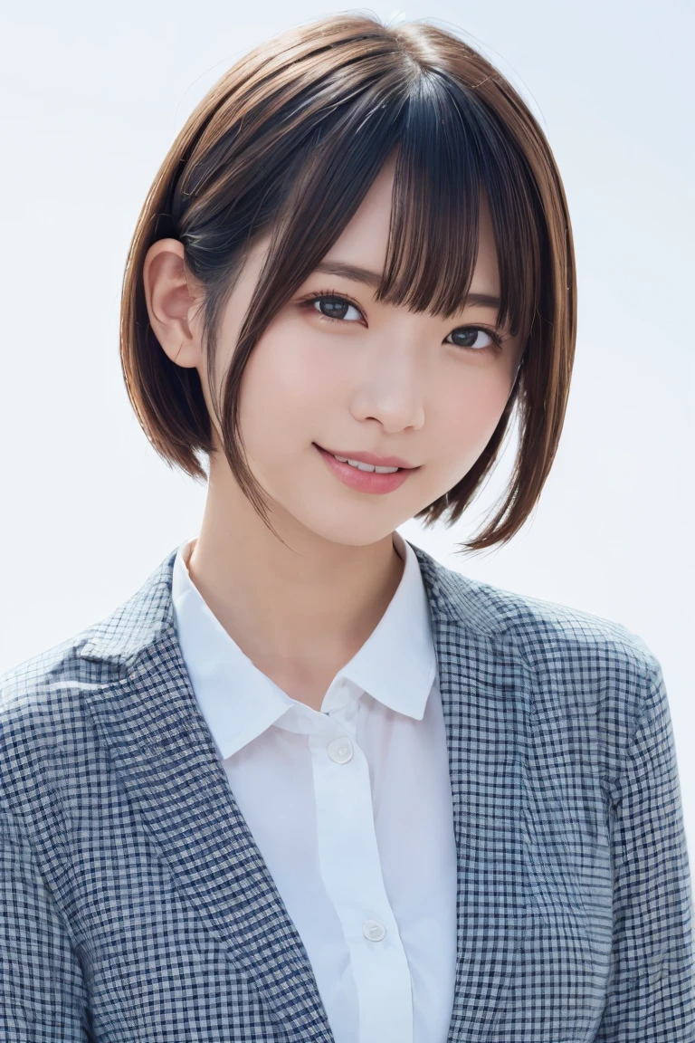 ((ビーチバレー:1.3)),1 girl, (Wearing colorful stage costumes:1.2), Very beautiful Japanese idol portraits, Face close-up, (RAW Photos, highest quality), (Realistic, Realistic:1.4), (masterpiece), Very delicate and beautiful, Very detailed, 2k wallpaper, wonderful, finely, Very detailed CG Unity 8K wallpaper, Very detailed, High resolution, Soft Light, Beautiful detailed girl, Very detailed目と顔, Beautiful and sophisticated nose, Finely beautiful eyes, Cinema Lighting, (Simple light color background:1.3), (short hair), (Bob), Complete Anatomy, Slender body, Small breasts, smile,((ビーチバレー:1.3))