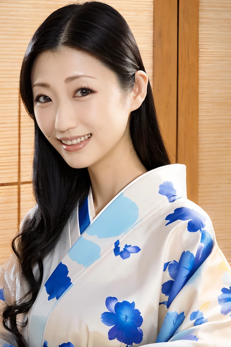(最high quality、Tabletop、8K、Best image quality、Award-winning works)、(一人のbeautiful成熟した女性:1.1)、Adult face、(Innkeeper:1.1)、(Elegant floral kimono:1.2)、(A kimono with a perfect and precise collar:1.2)、Perfect mature woman portrait photo、Glowing Skin、Standing Elegantly、(Blurred elegant and exquisite perfect Japanese style room background:1.3)、(The most natural and perfect tidy Japanese style room background:1.2)、Glowing White Skin、Very white skin、(Accentuate your body lines:1.1)、(The most graceful posture:1.2)、(Cleavage:1.2)、A perfect smile、完璧なbeautiful光沢のある唇、(Accurate anatomy:1.2)、(A perfect and elegant outfit:1.1)、(Standing with good posture:1.1)、(beautiful, high quality, Large kimono obi:1.1)