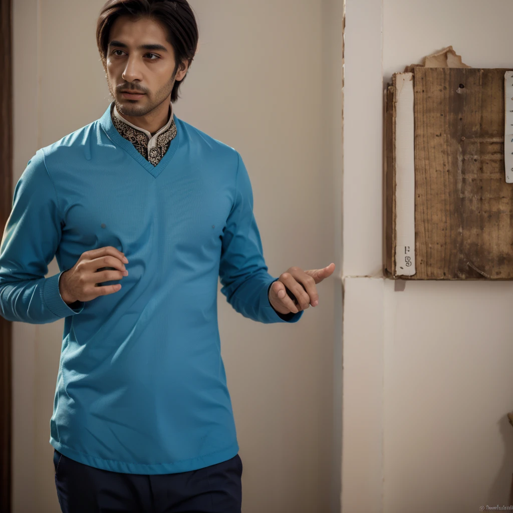 The character sheet model of Saadi, who is an Iranian male poet, and the colors of his clothes should be Iranian colors