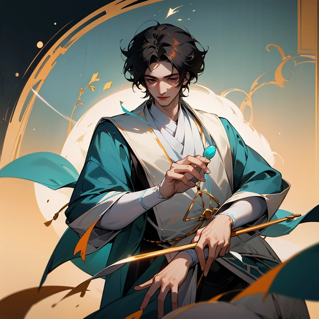 Sheet model of the character of Saadi, who is an Iranian male poet, and the colors of his clothes should be Iranian colors in ancient Iran