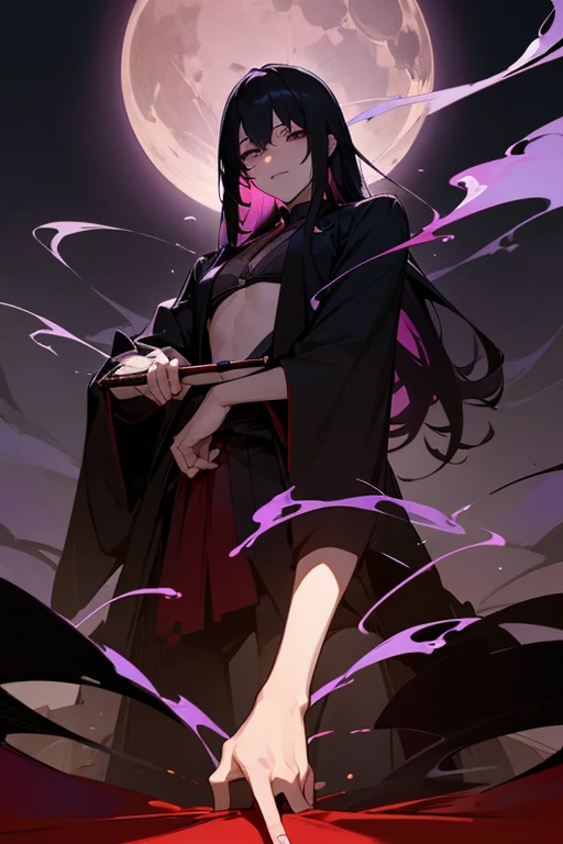 Dark Japanese-style room、Late Night、Dim golden moonlight、Dark Shadows、darkness、Beauty、adult、Black long straight hair、Cool Beauty、Yakuza、Japanese mafia、sex appeal、Black loose yukata、Open the chest、Exposing bare skin、Expose your breasts、Alluring、floating々、Easy-to-play、poison々Good personality、spicy、Sweet perfume、Japanese style、Dark Smile、tease、ridicule、grin、abuse、sadist、wild、No highlights in the eyes、sloppy posture、Strong Assassin、Playing with a man、Smoking a pipe in one hand、Bewitching Smoke、Purple smoke、From below