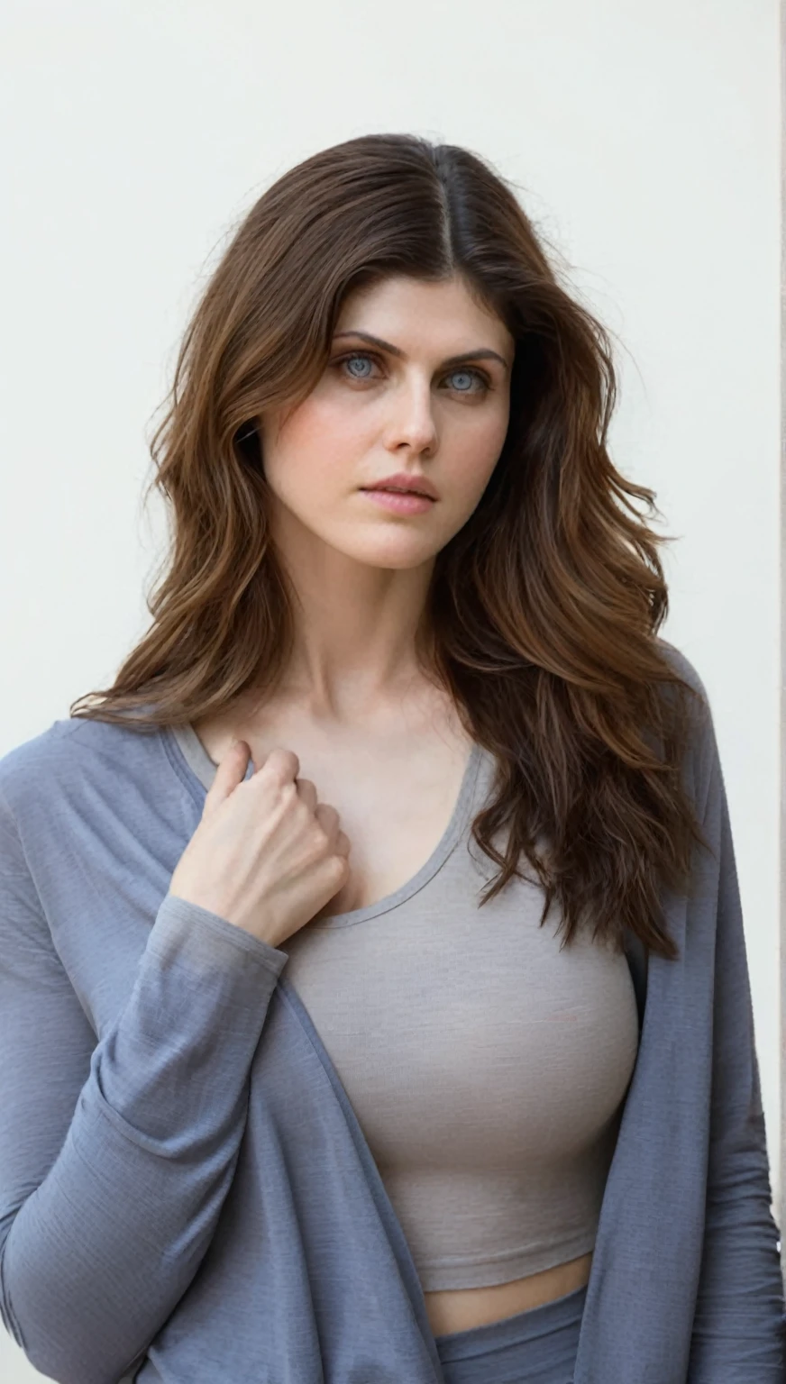   high quality  Erotic shot of a extremely hot woman, ( AlexandraDaddario , Alexandra Daddario , alexandrad44, photorealistic, extremely pale skim tone:1 ) random erotic photograph , she is wearing a sweaty, tight  tshirt , random move ,seductive, tired woman , fit muscular woman  (,  depth of field, insanely detailed skin texture, extremely detailed face, hyper detailed features )