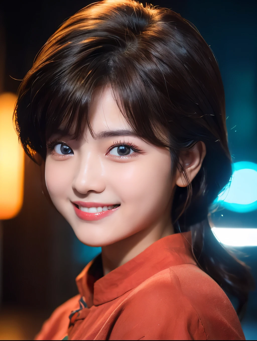 (photoRealstic:1.4),(hyper realisitic:1.4),(realisitic:1.3),(Smooth lighting:1.05),(Improved cinematic lighting:0.9),32k,1 girl,Realistic lighting,raytrace,(japanes:1.2),Detailed eyes, Double eyelid,,(smile :1.5),Chinese clothing
