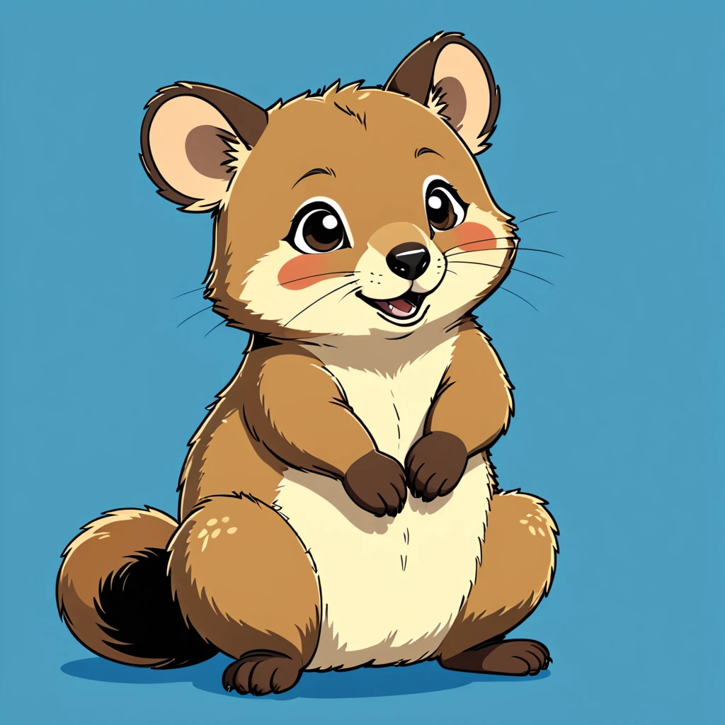 cute quokka, illustration, vector graphics, strong contours